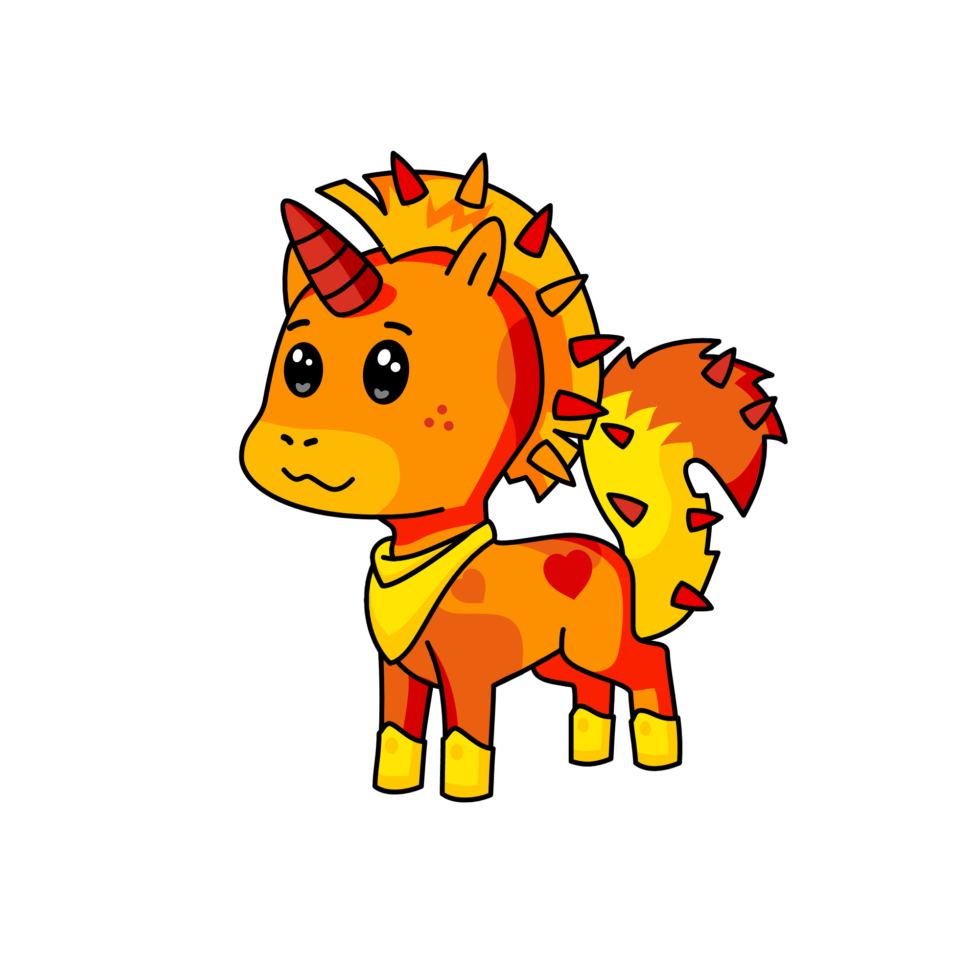 orange sunny, the unicorn