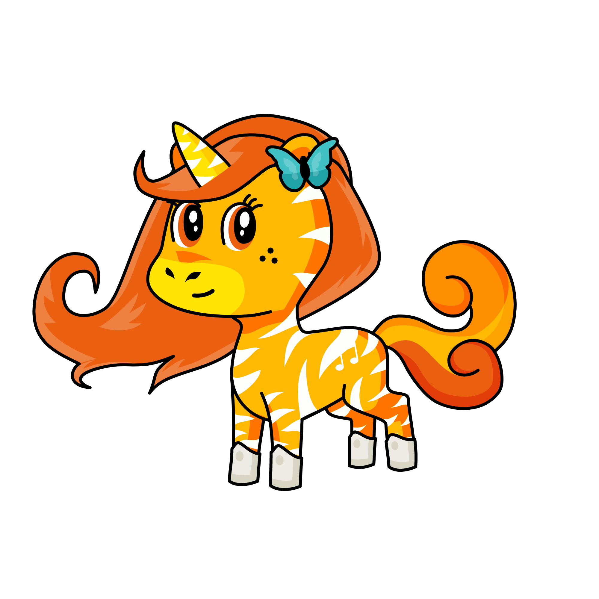 Sunset, the unicorn
