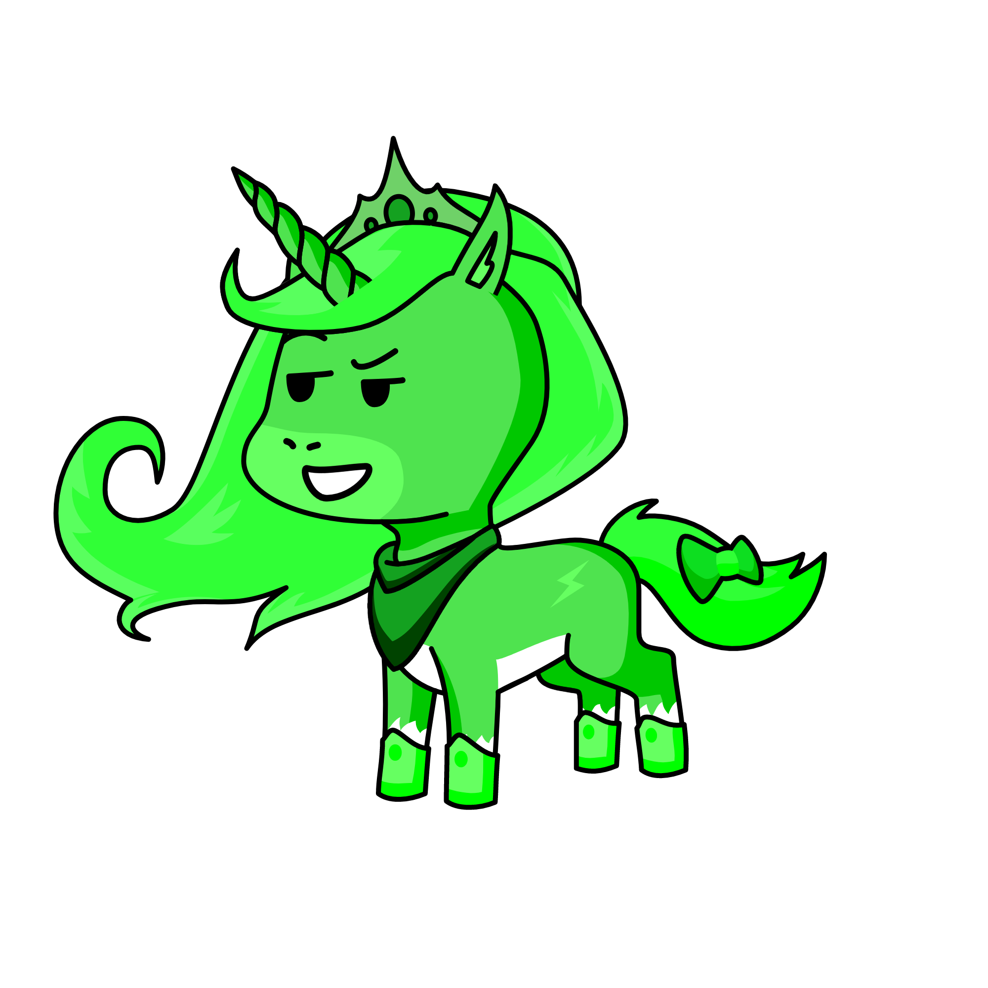 green, the unicorn