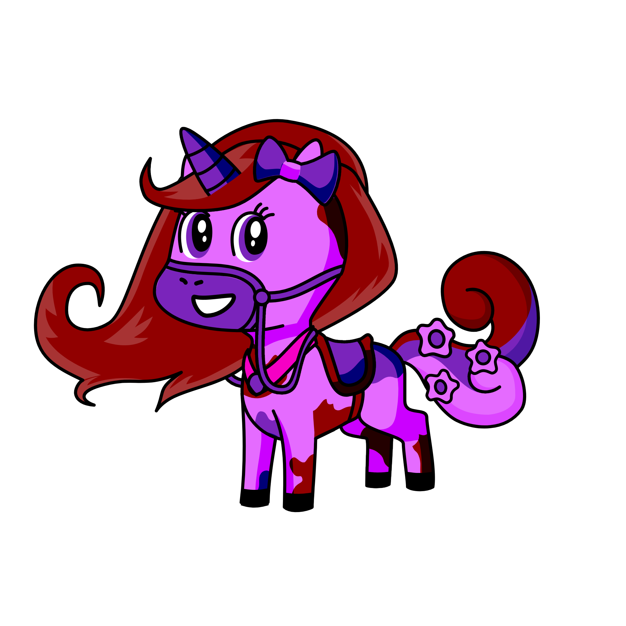 Purple girl, the unicorn