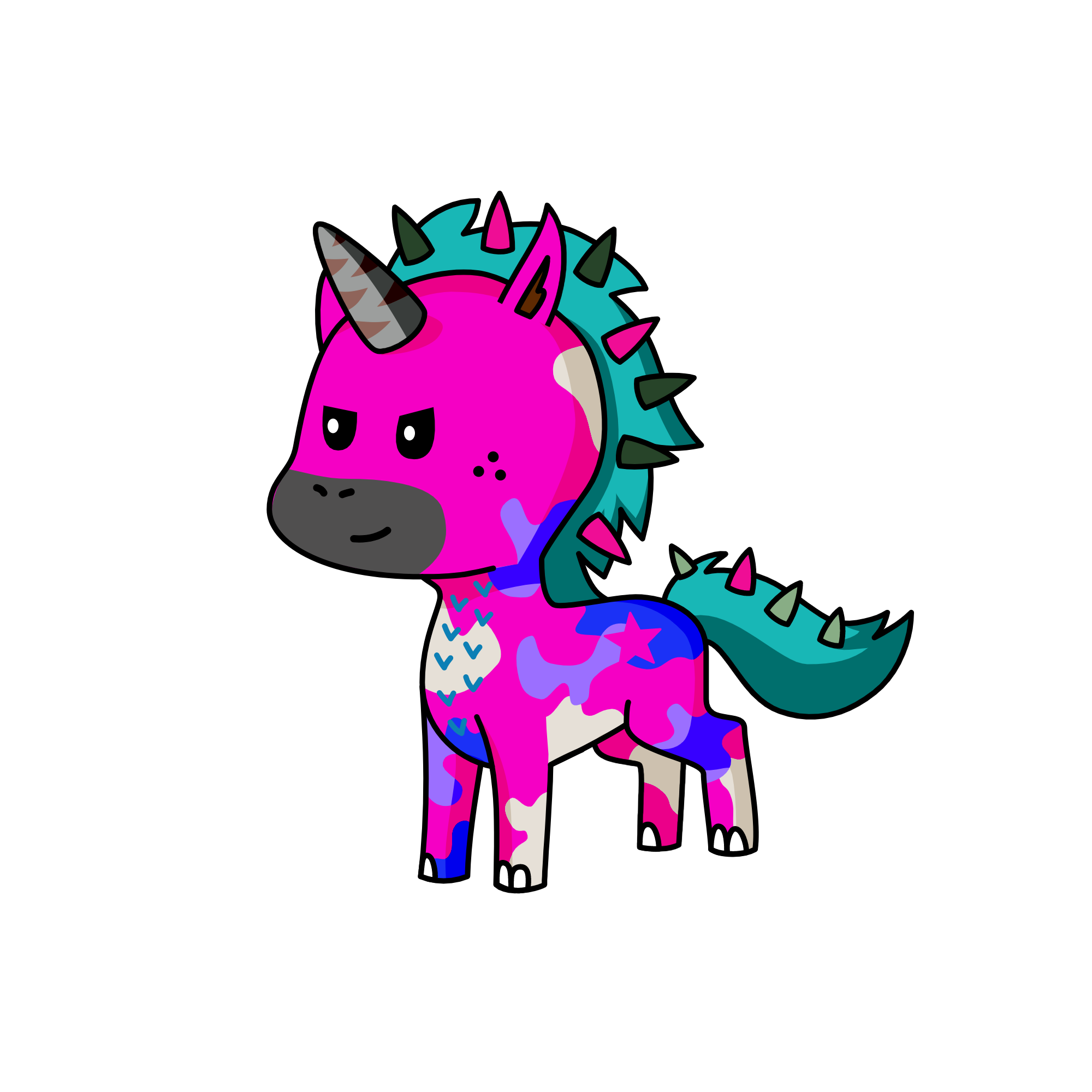 Plinko the Dino, the unicorn