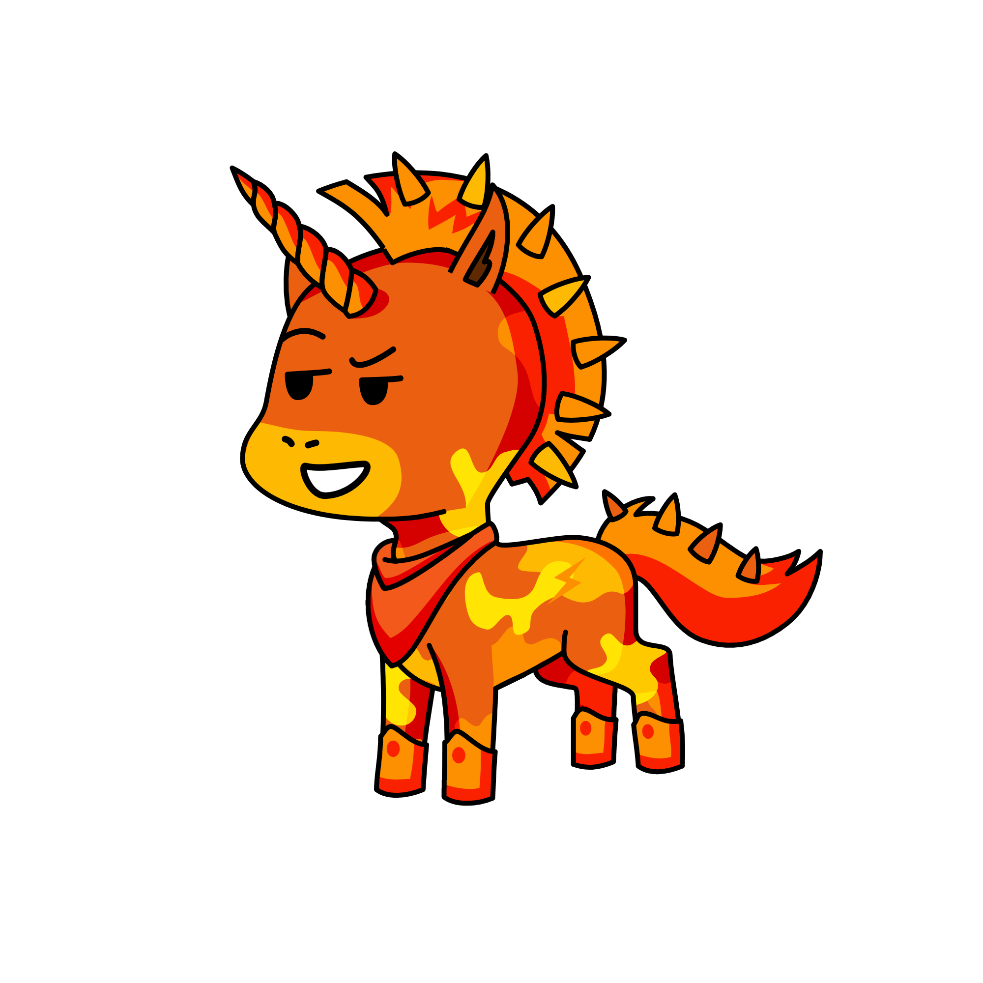 orange, the unicorn