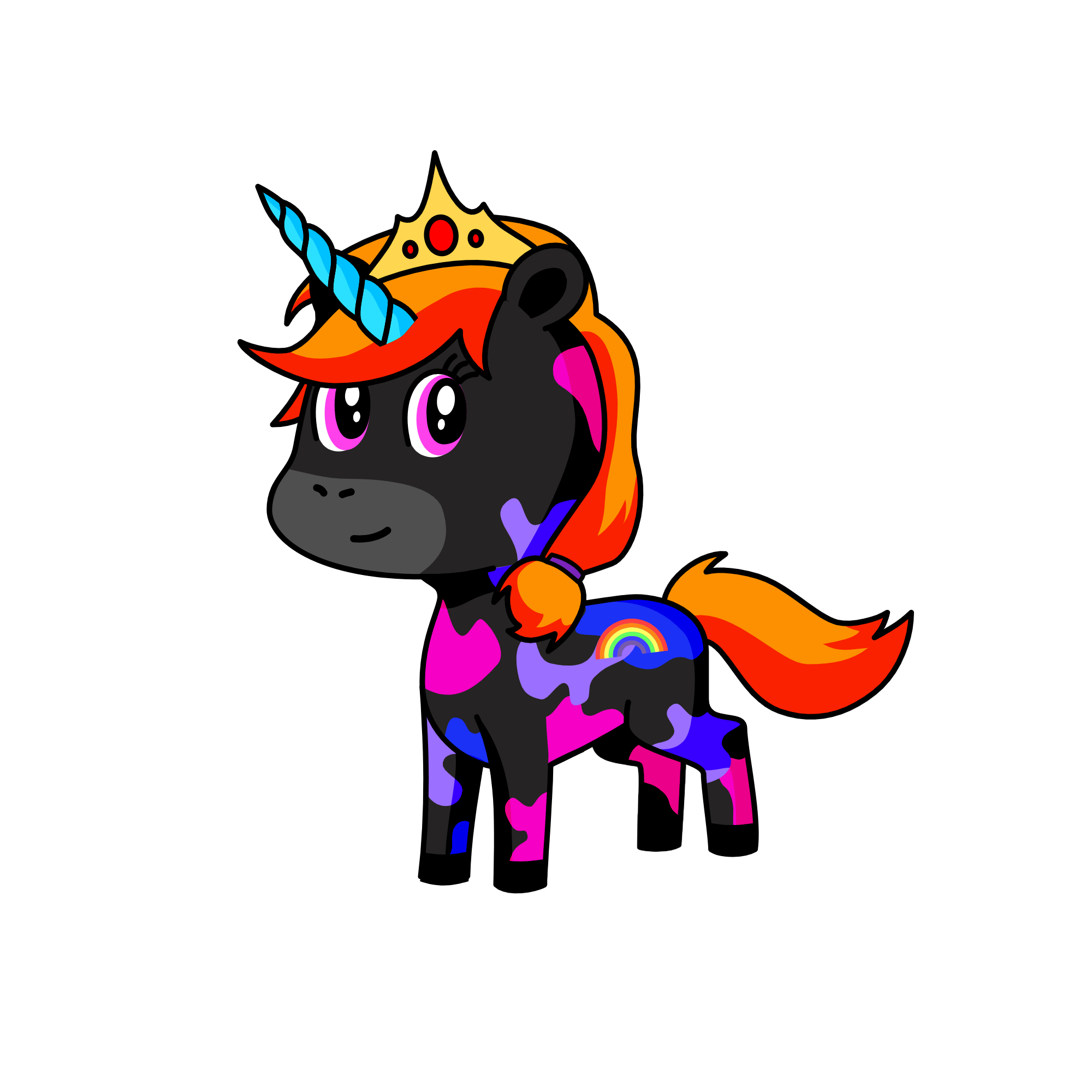 Blacky, the unicorn