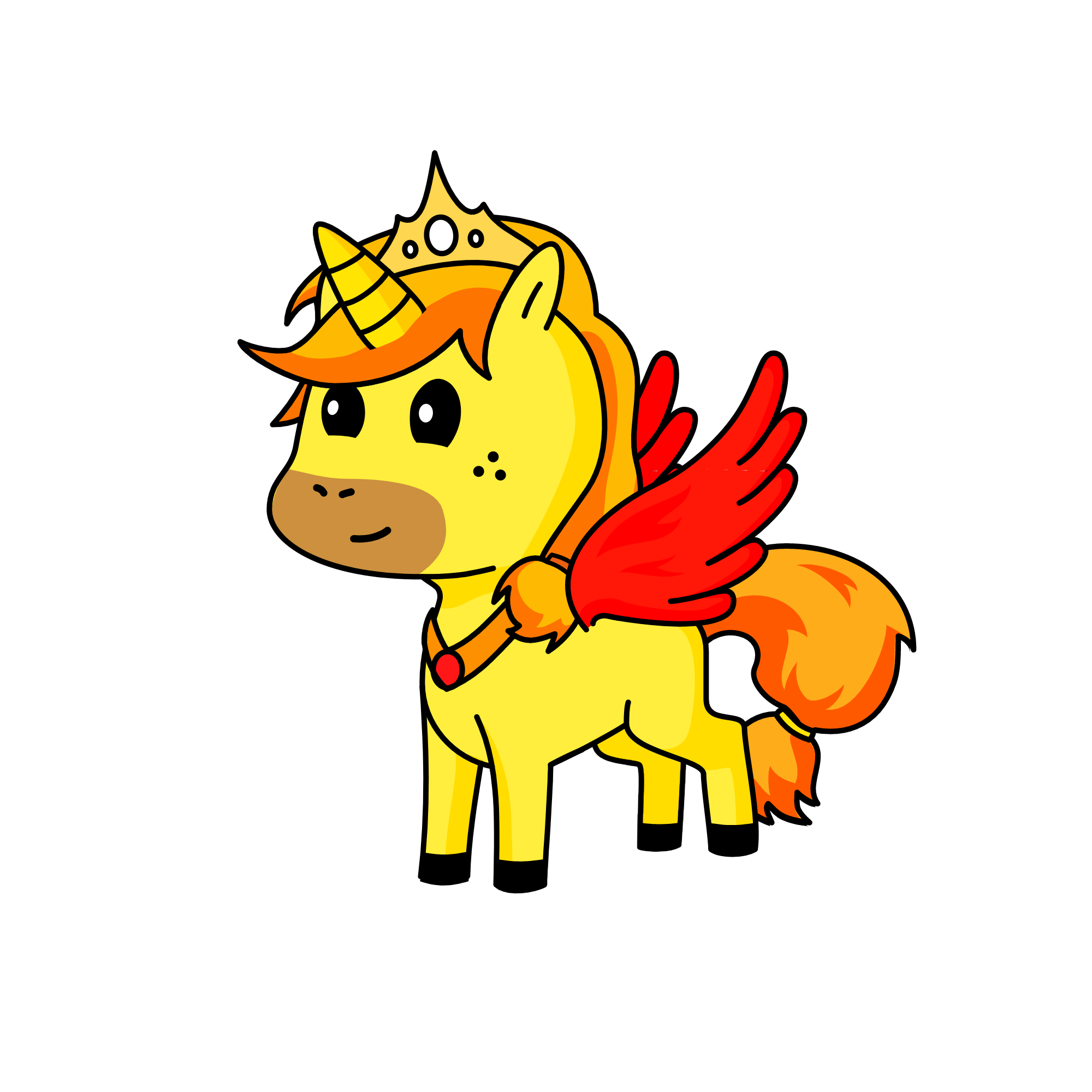 Queen fire, the unicorn