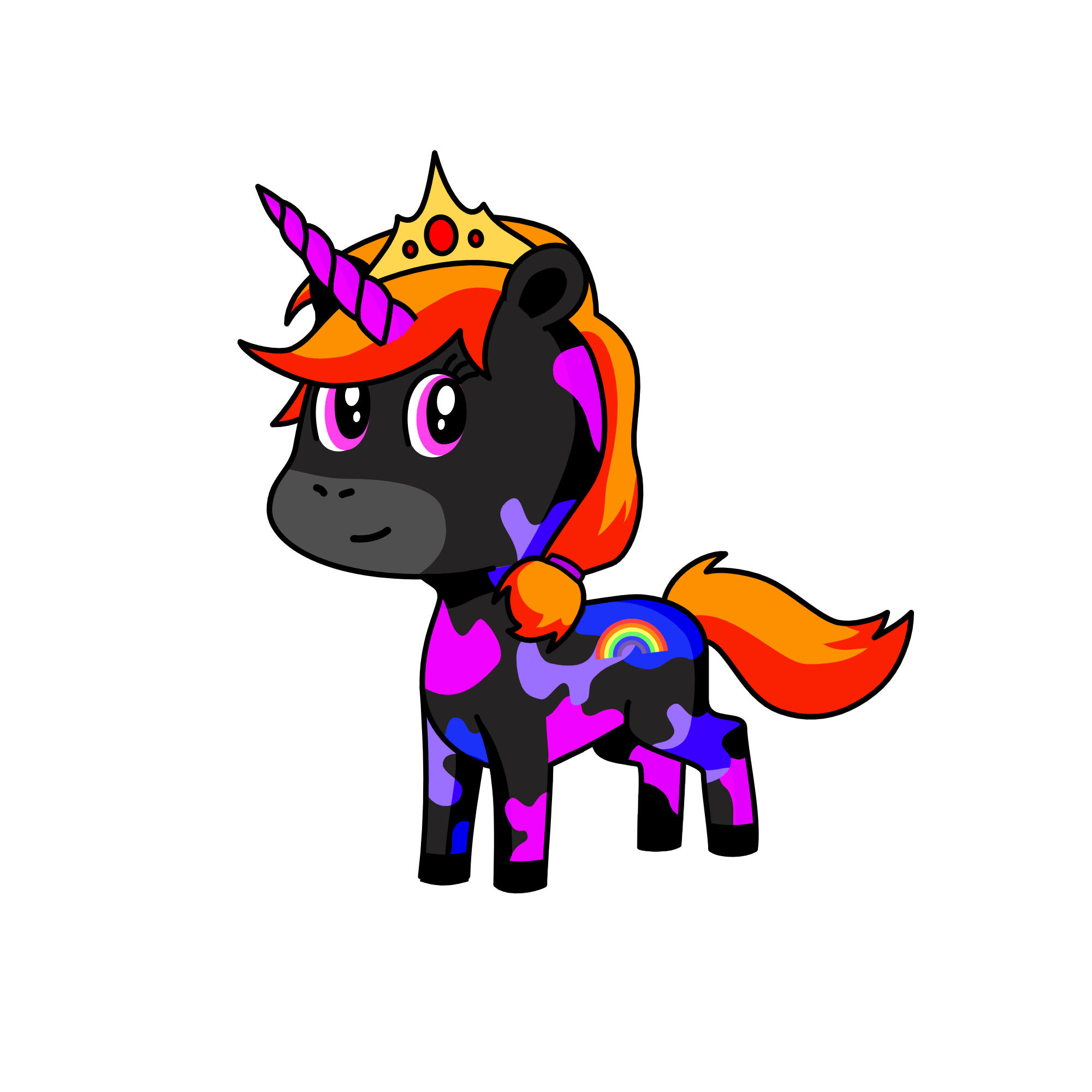 Blacky, the unicorn