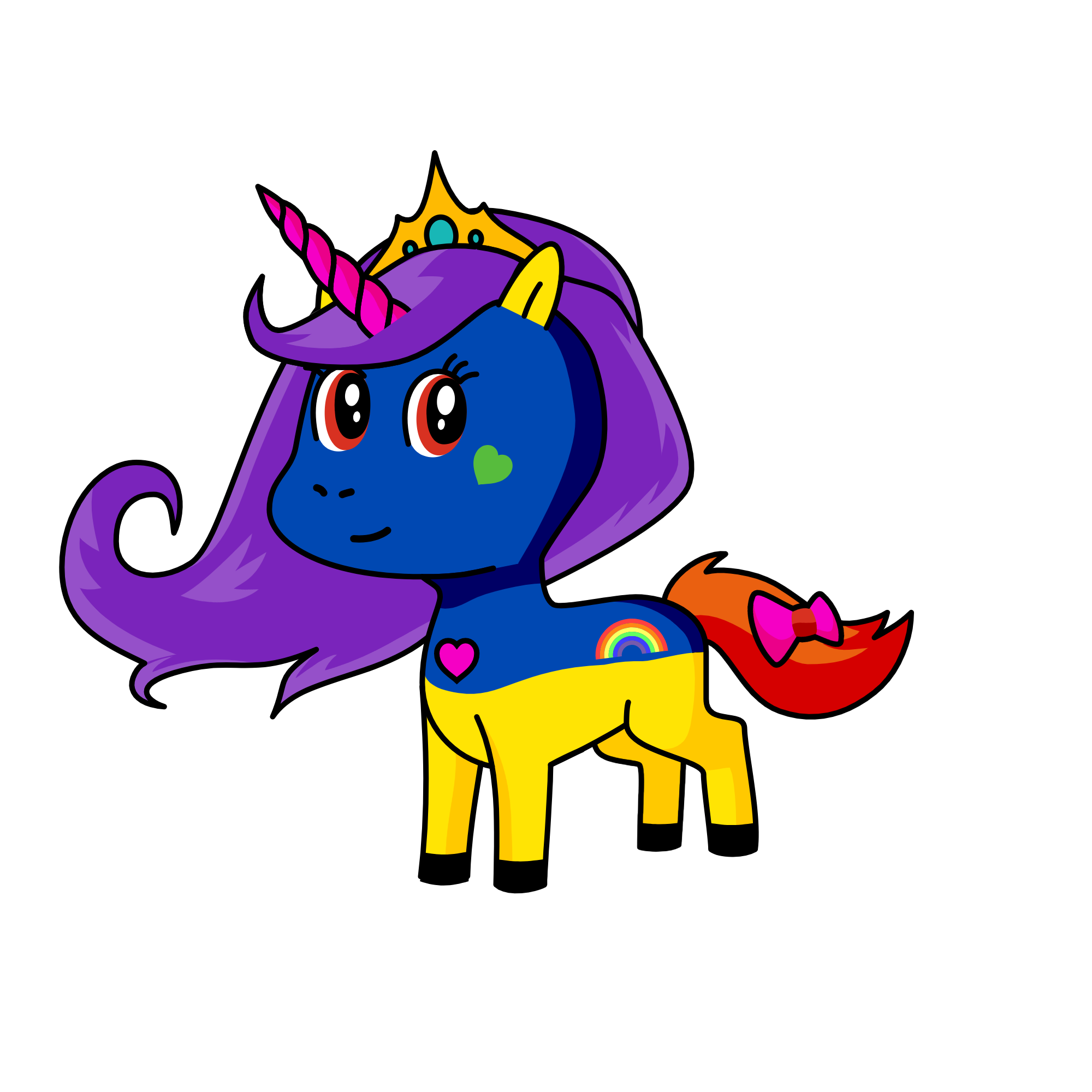 queen of rainbow, the unicorn