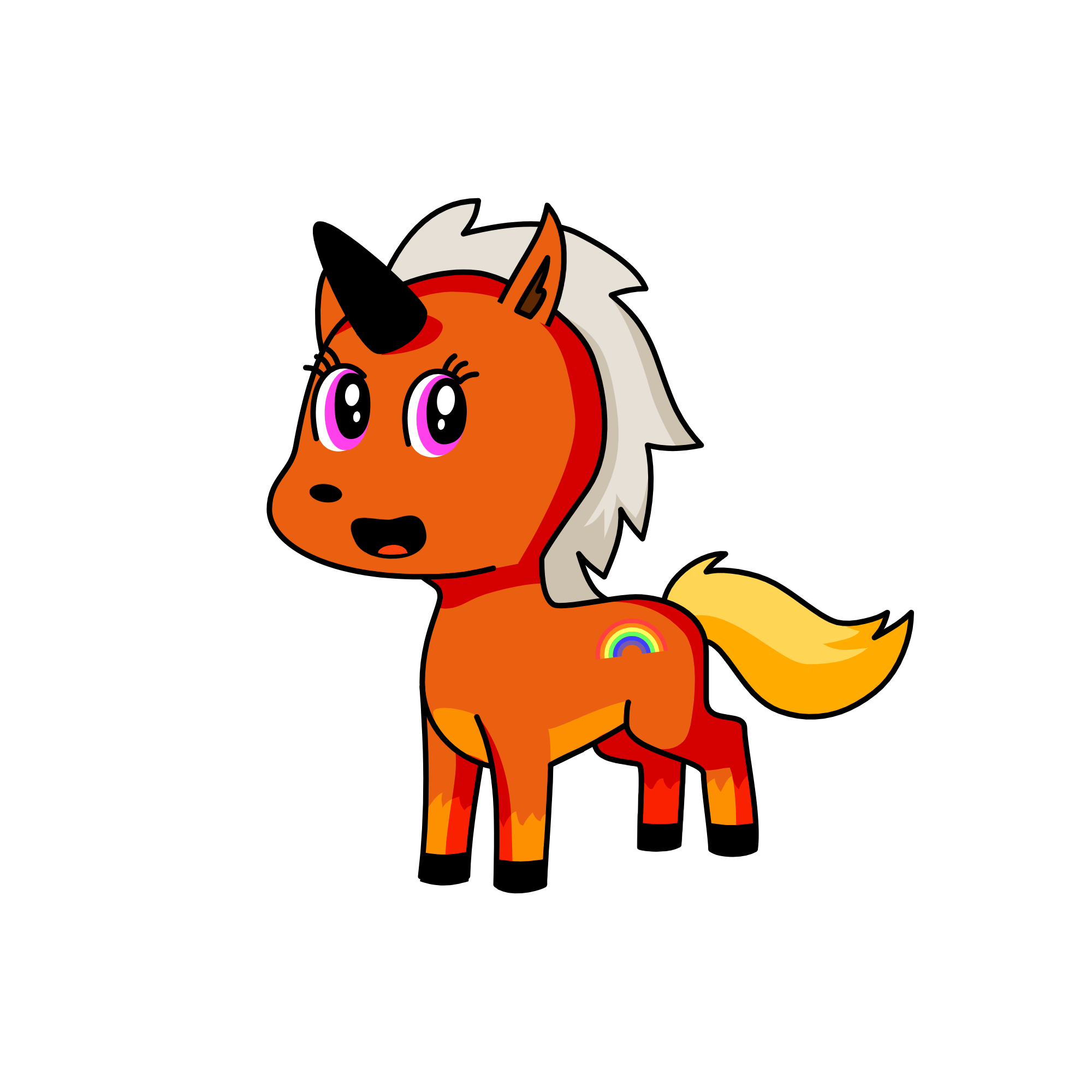 cute fox, the unicorn