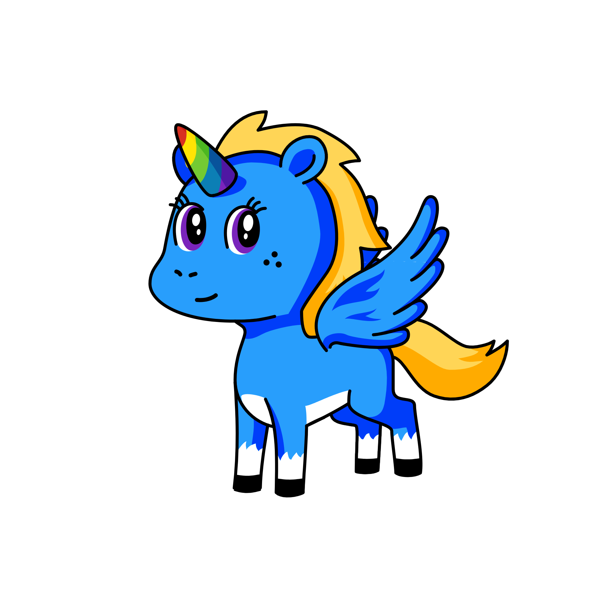 rainbow dahs, the unicorn