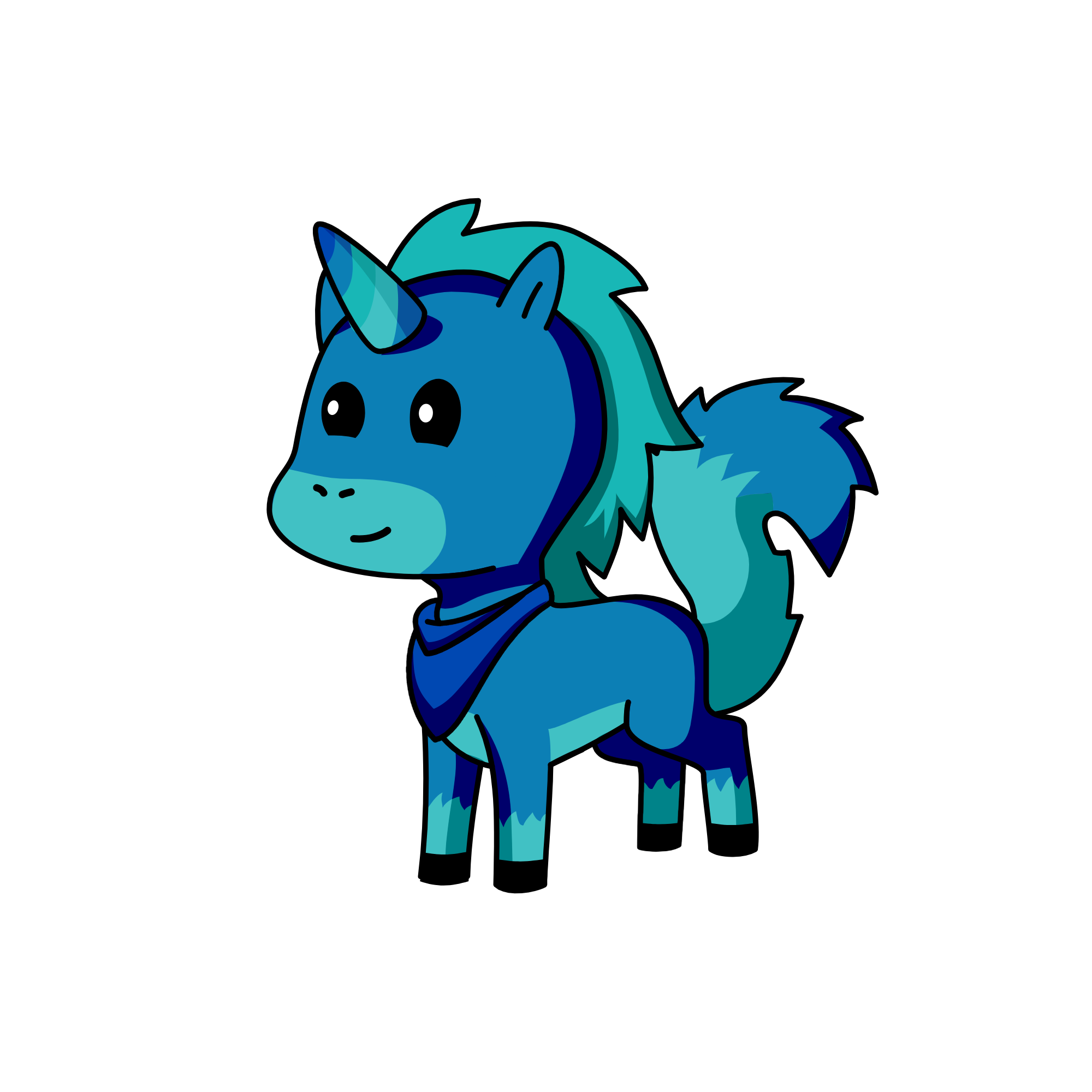 Blue, the unicorn