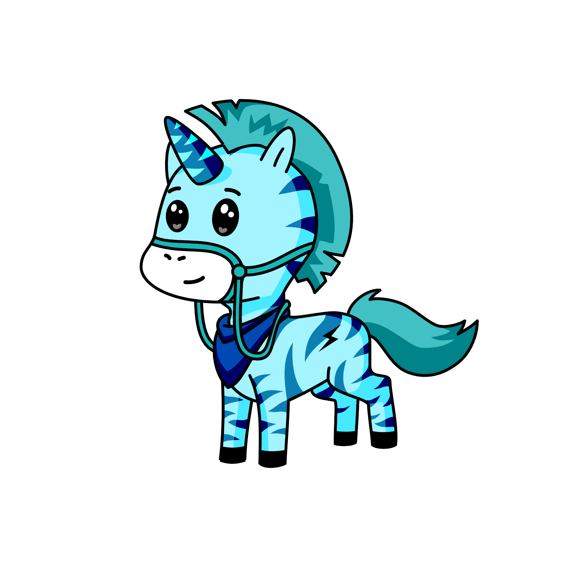 Blue, the unicorn