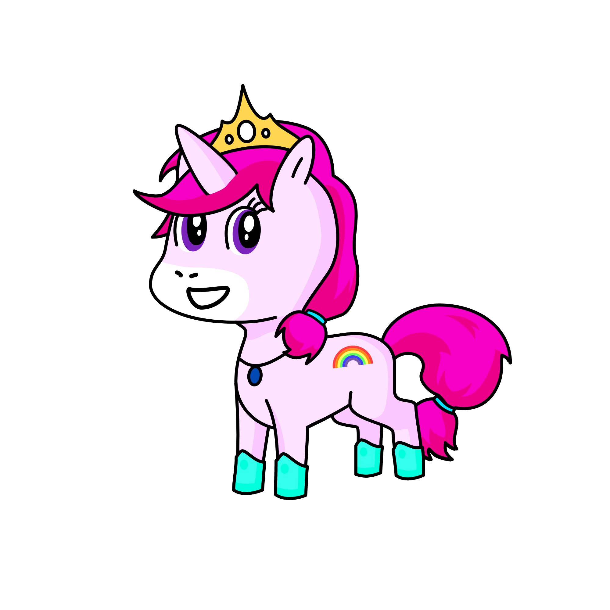 Princess night rainbow, the unicorn