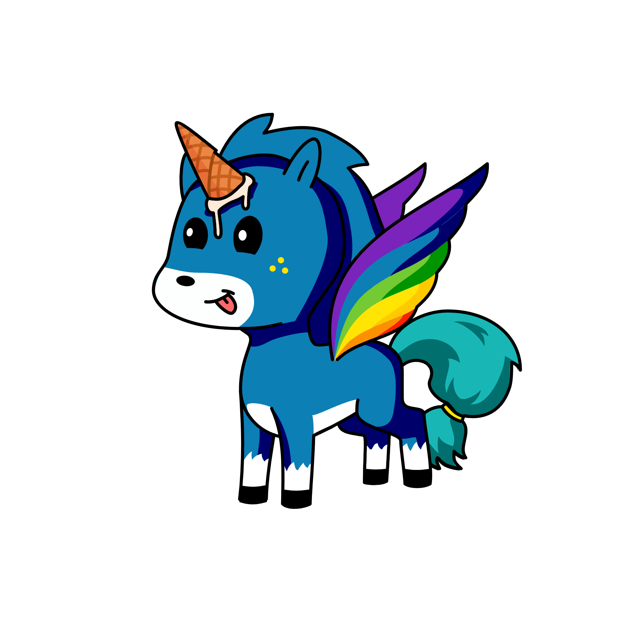 Flying, the unicorn
