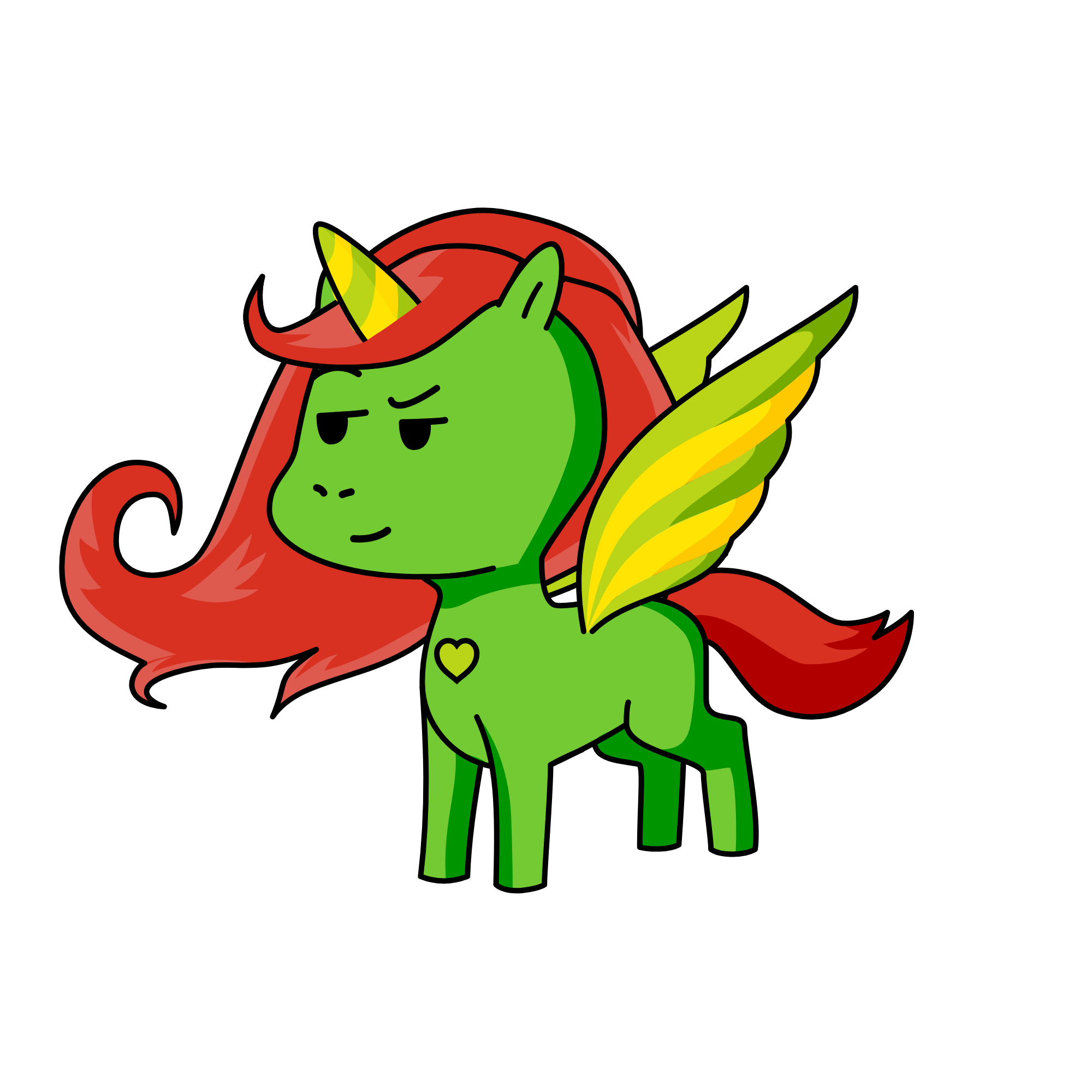 I Made This With inverted colors, the unicorn