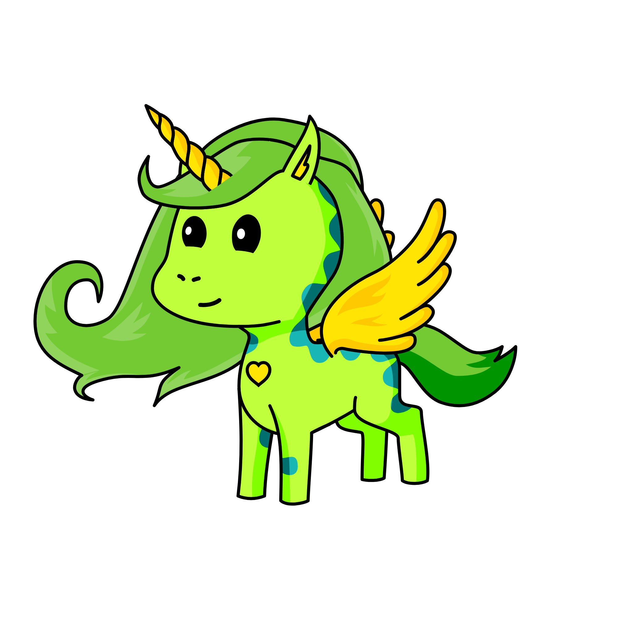 greenie, the unicorn