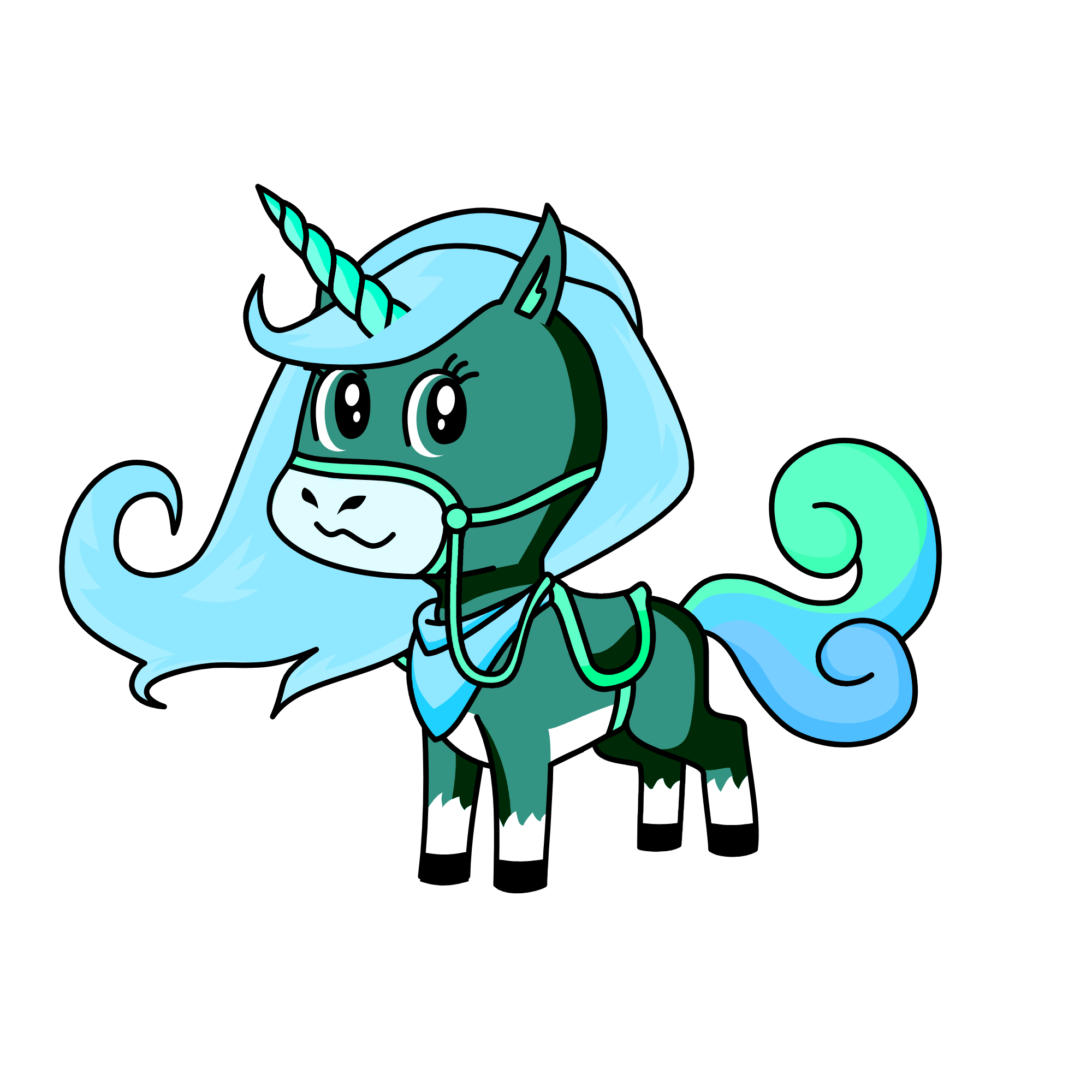 Skiez, the unicorn