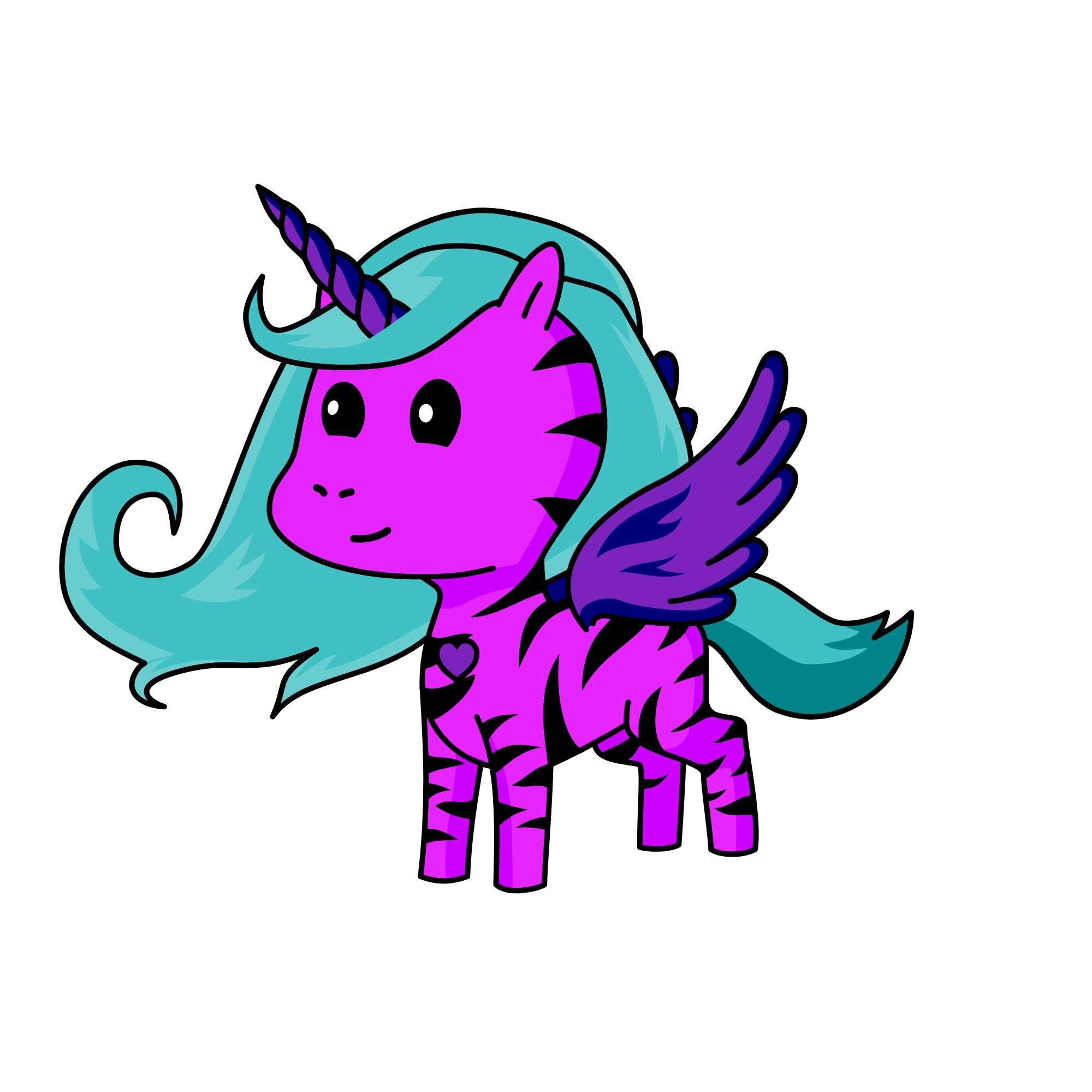 WOW made in inverted colors, the unicorn