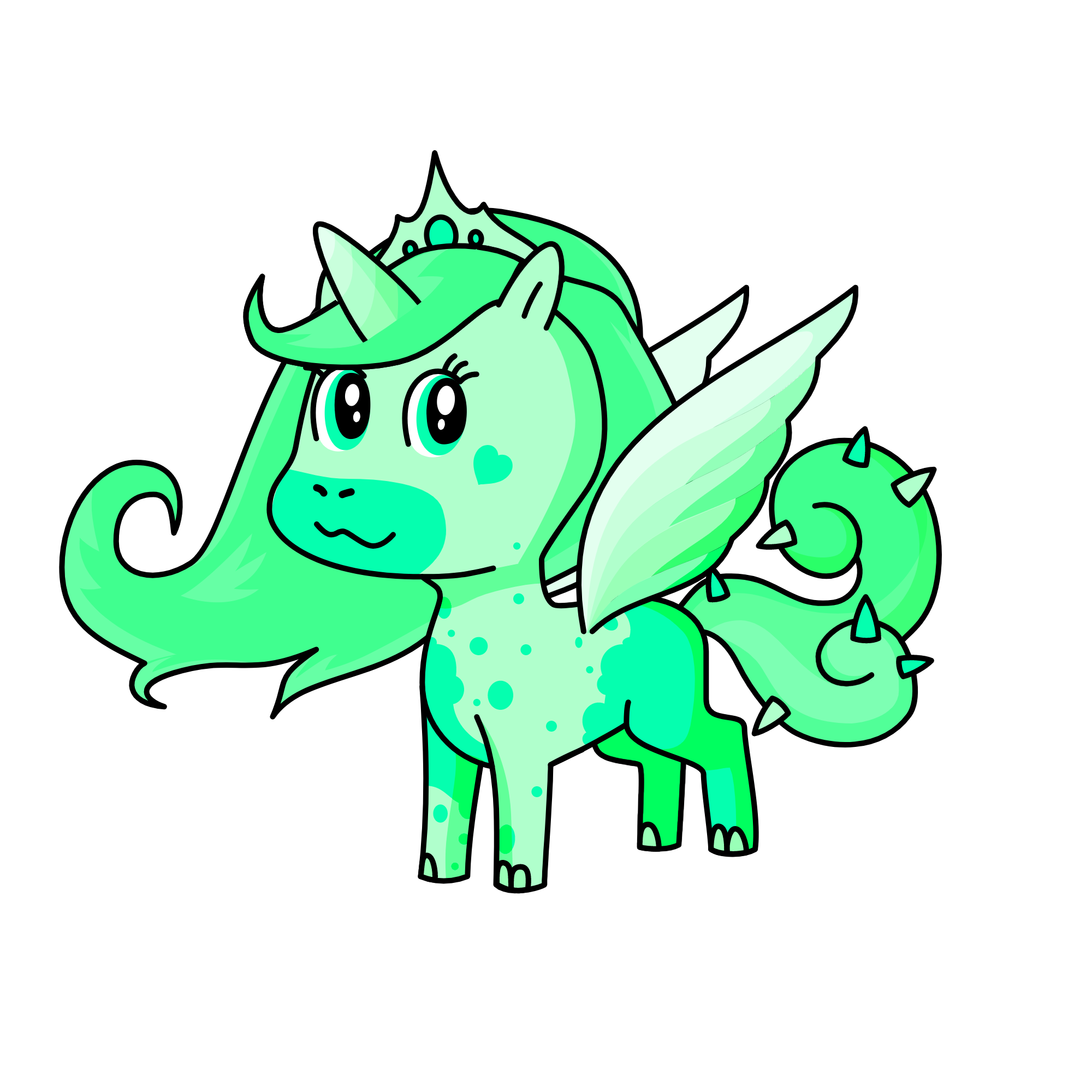 Calm but annoying to look at, the unicorn