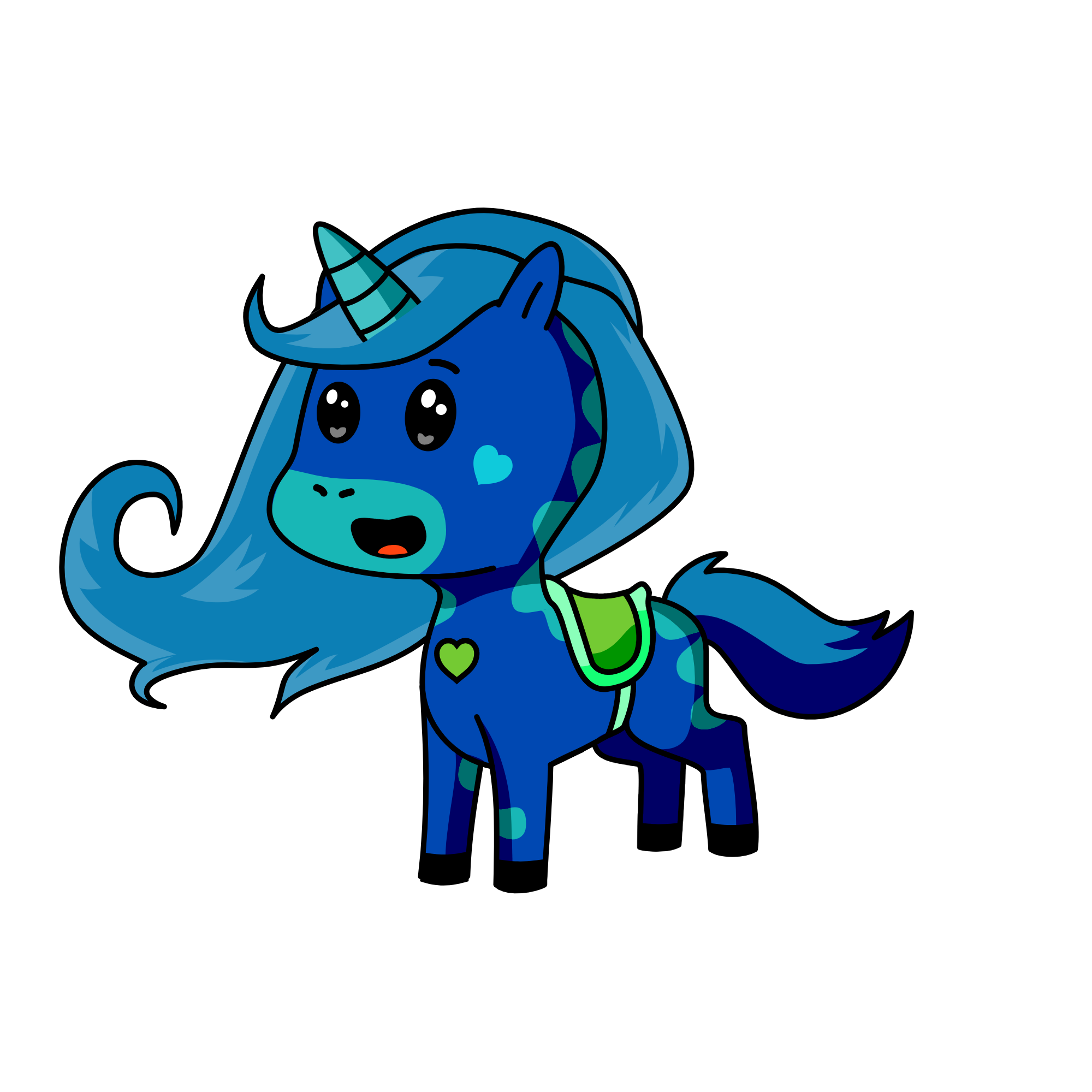 blue, the unicorn