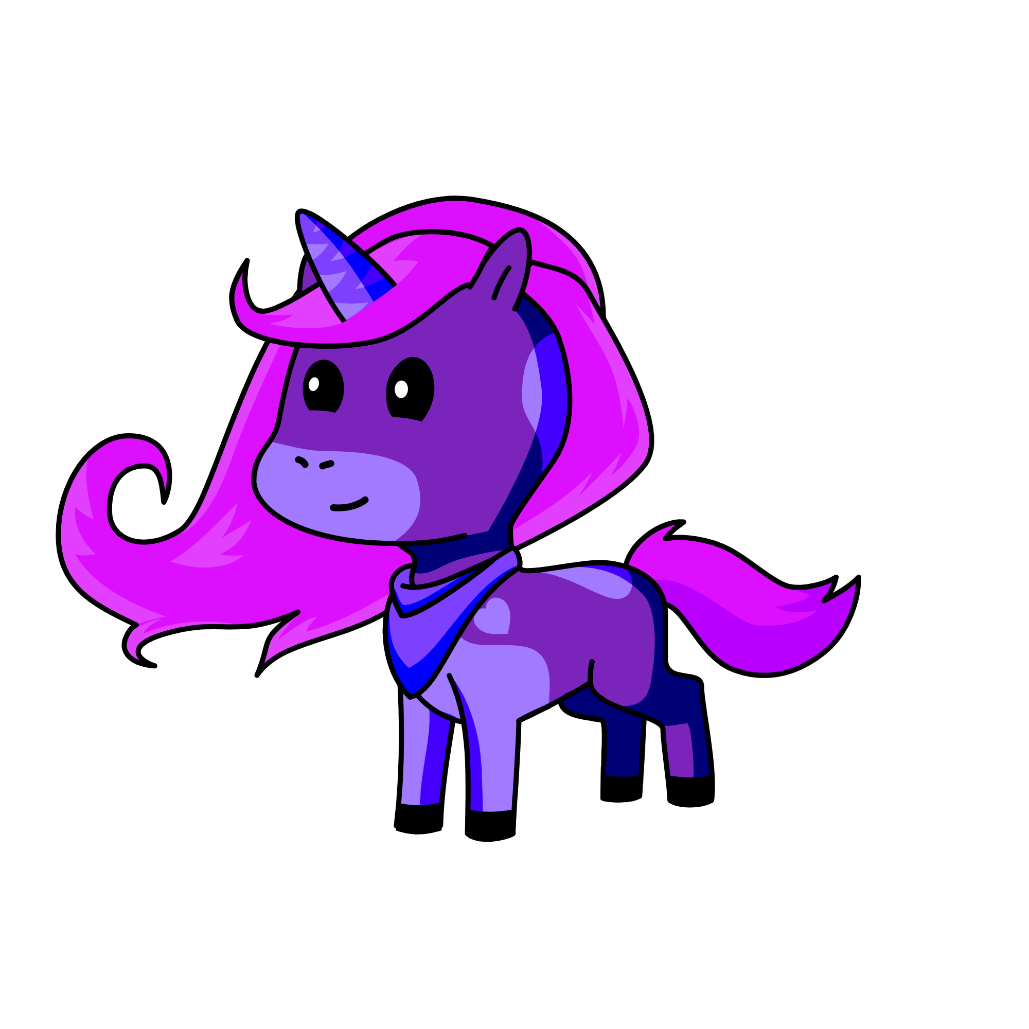 purple purple guy, the unicorn