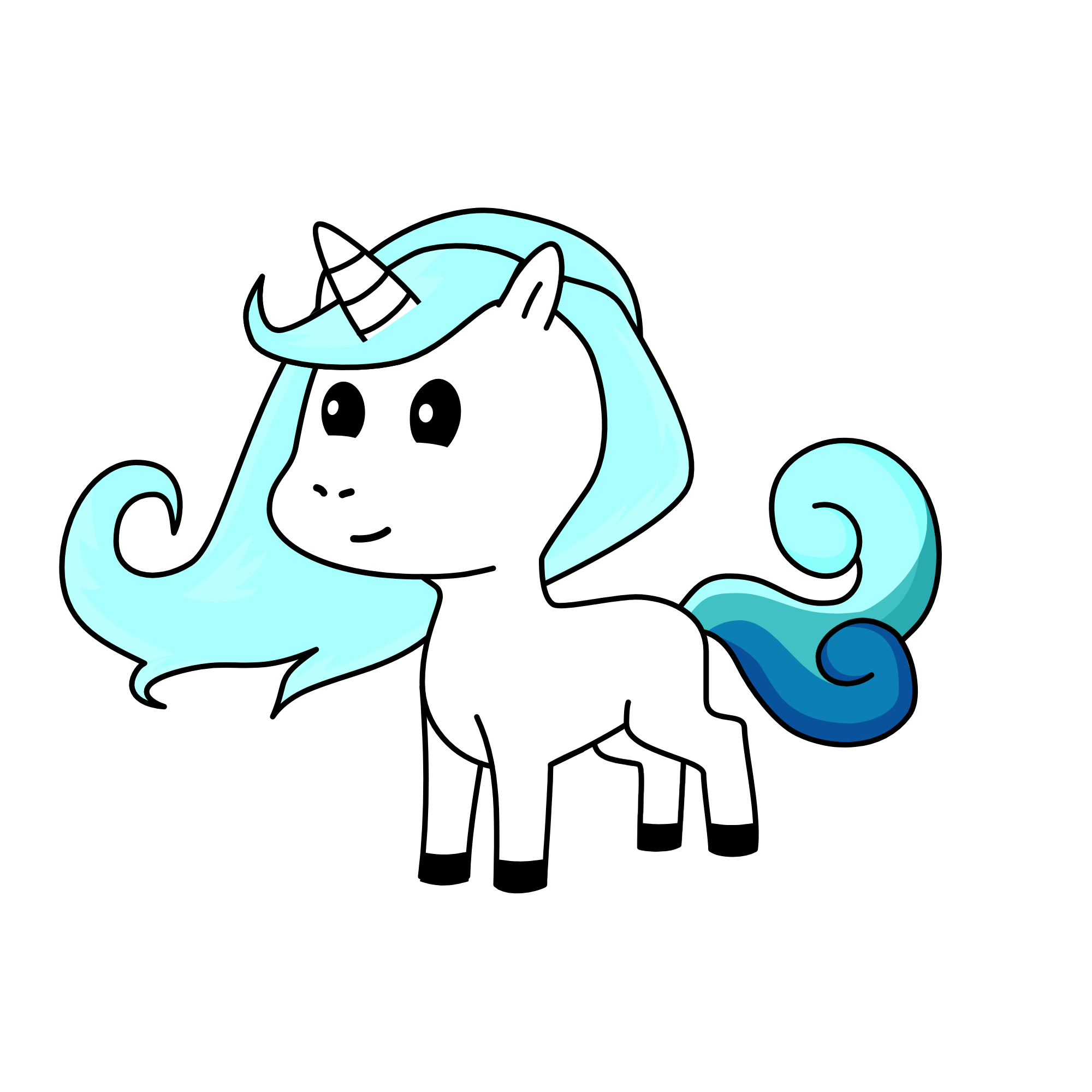 blue, the unicorn