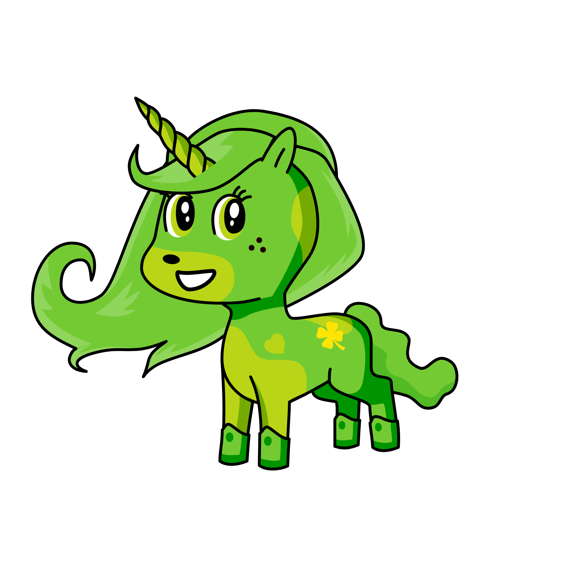 green apple, the unicorn