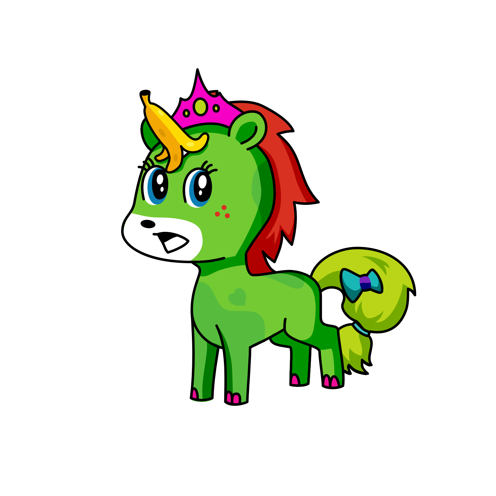 Half Greenie, half not Greenie, the unicorn