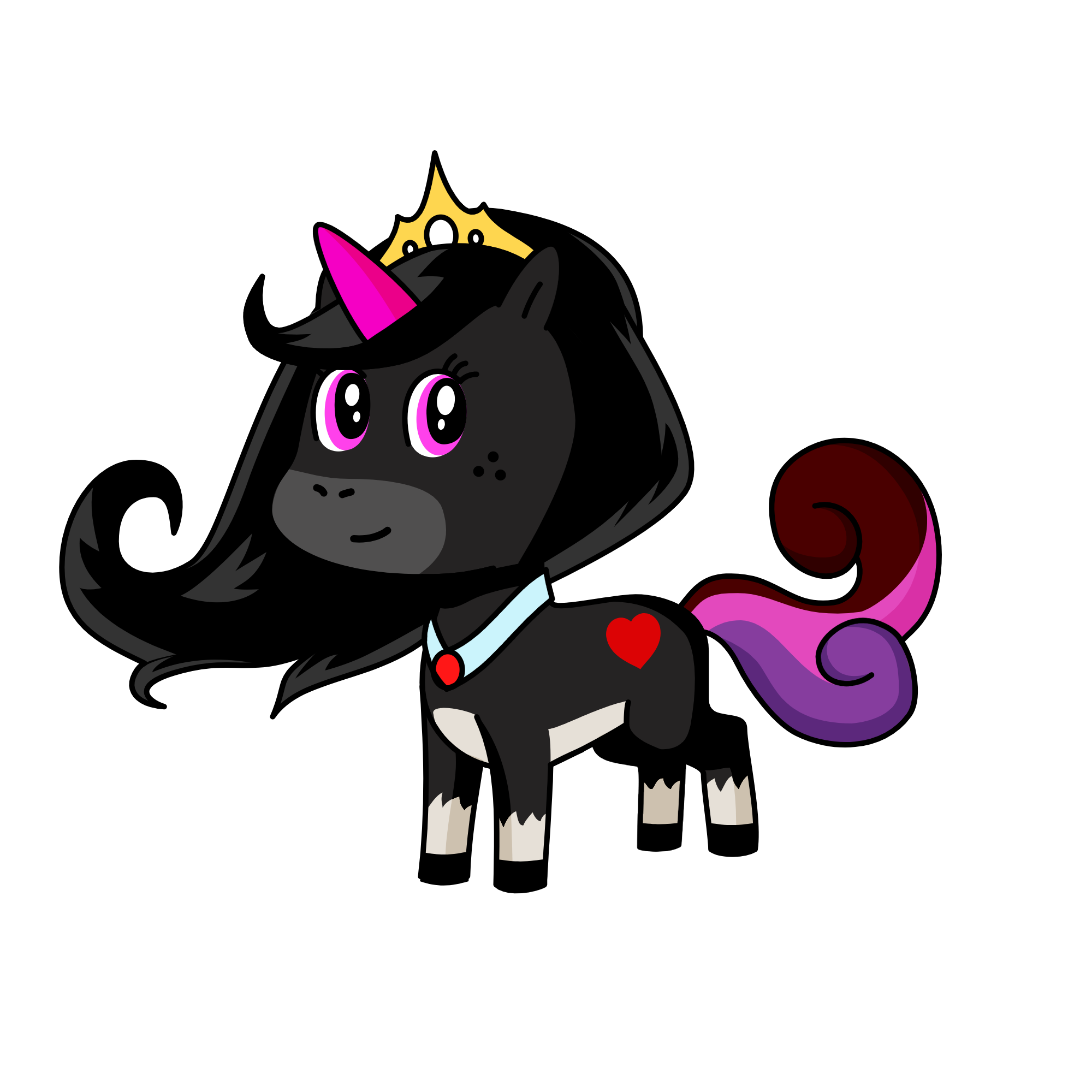 Blacky, the unicorn