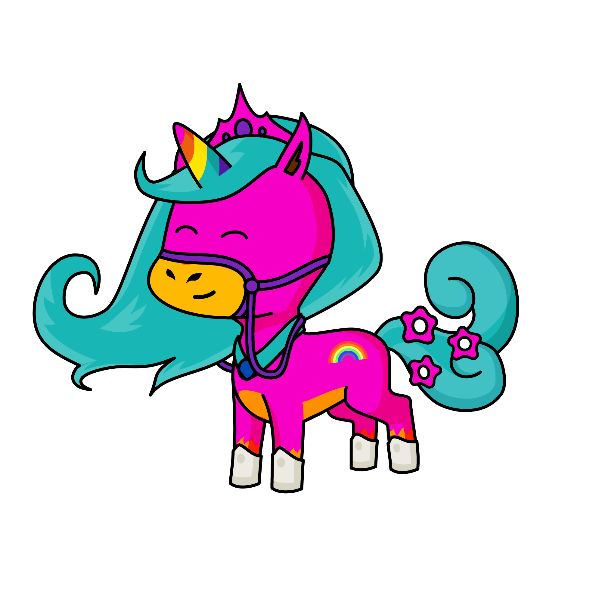 Rainbow Uni, the unicorn