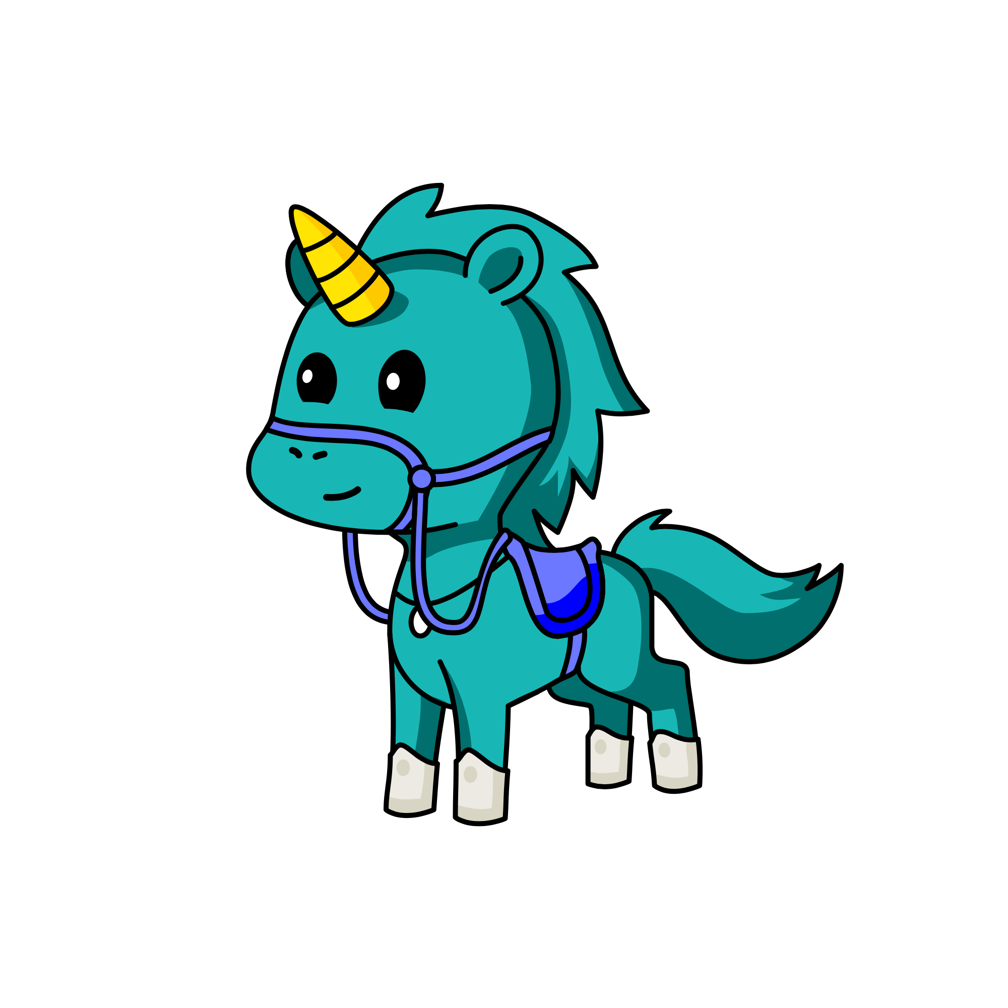 blue, the unicorn