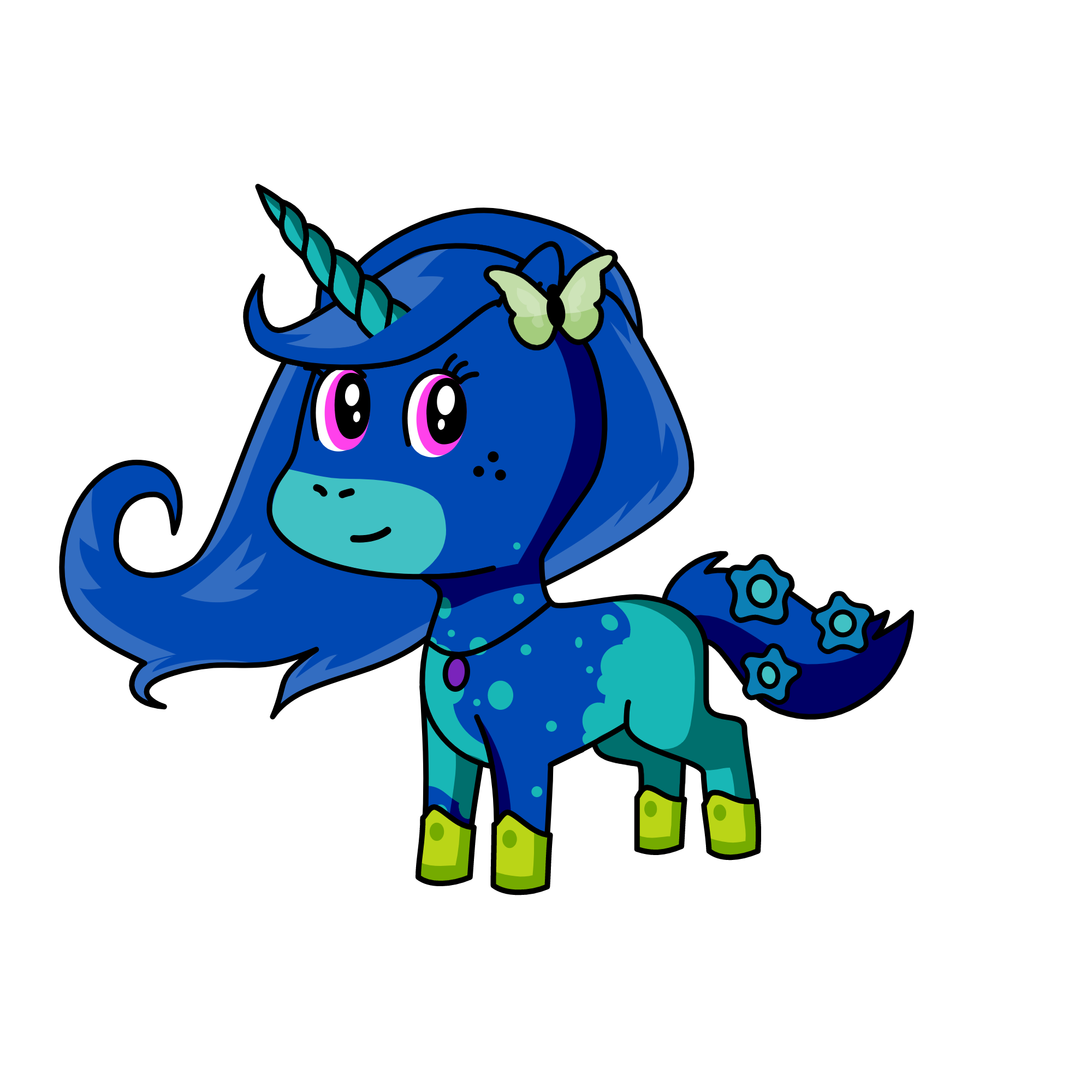 Blueberry, the unicorn
