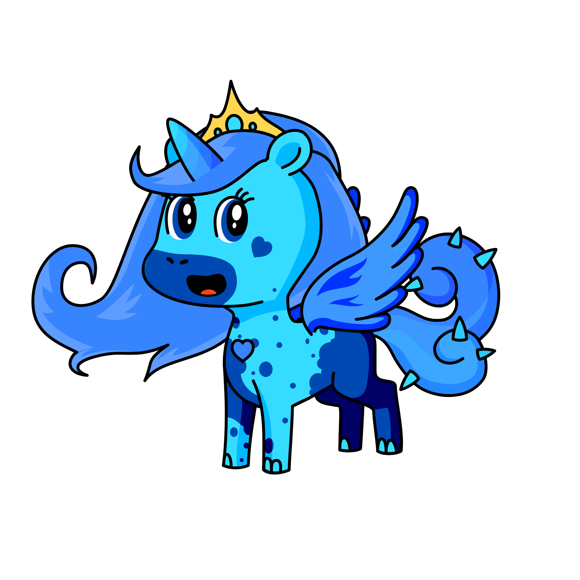 Queen Blue, the unicorn