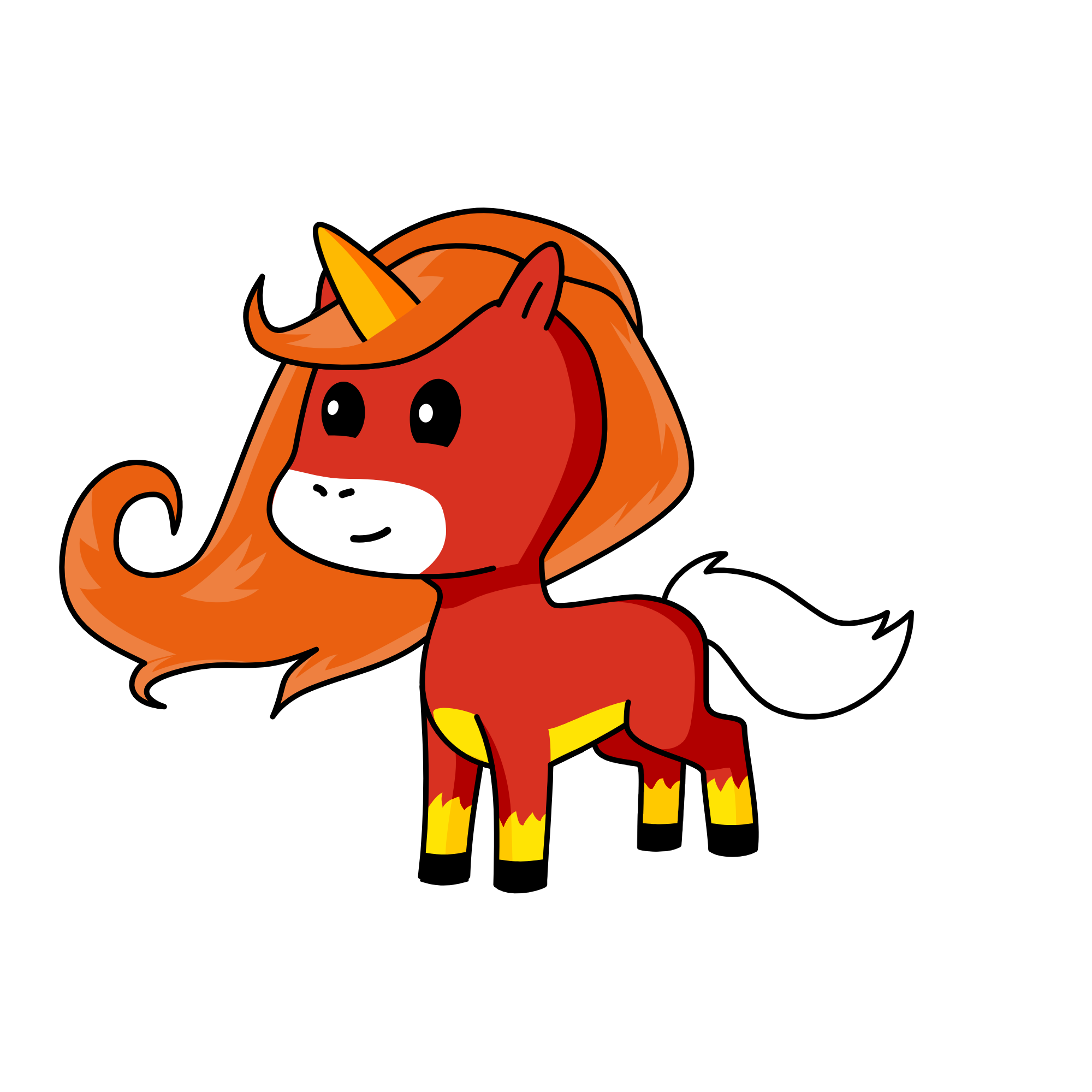 orange, the unicorn