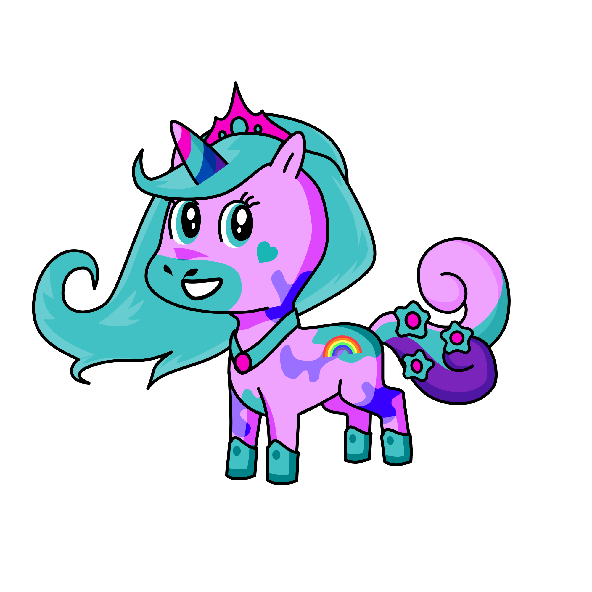 Rainbow Galaxy Rose, the unicorn