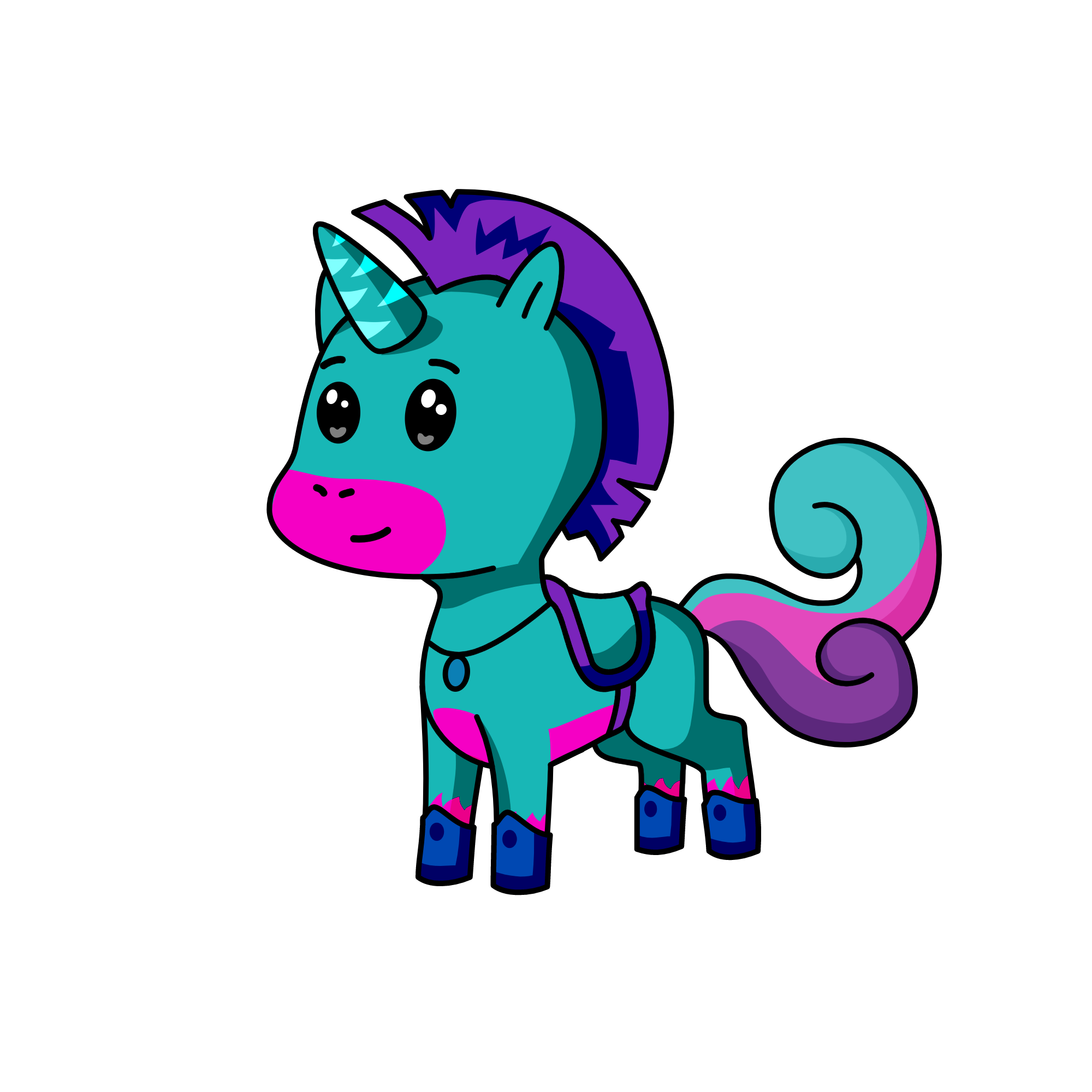 Blue wonder, the unicorn