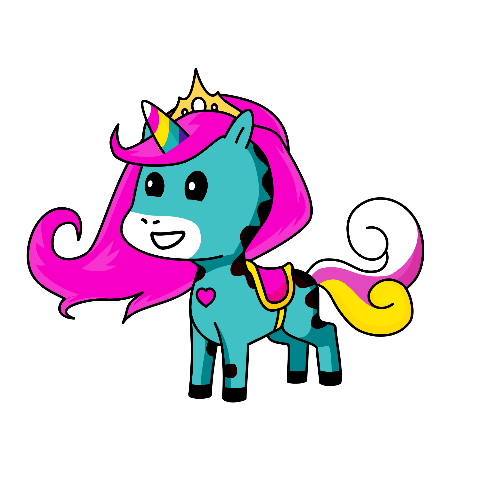 Princess Multicoloured, the unicorn