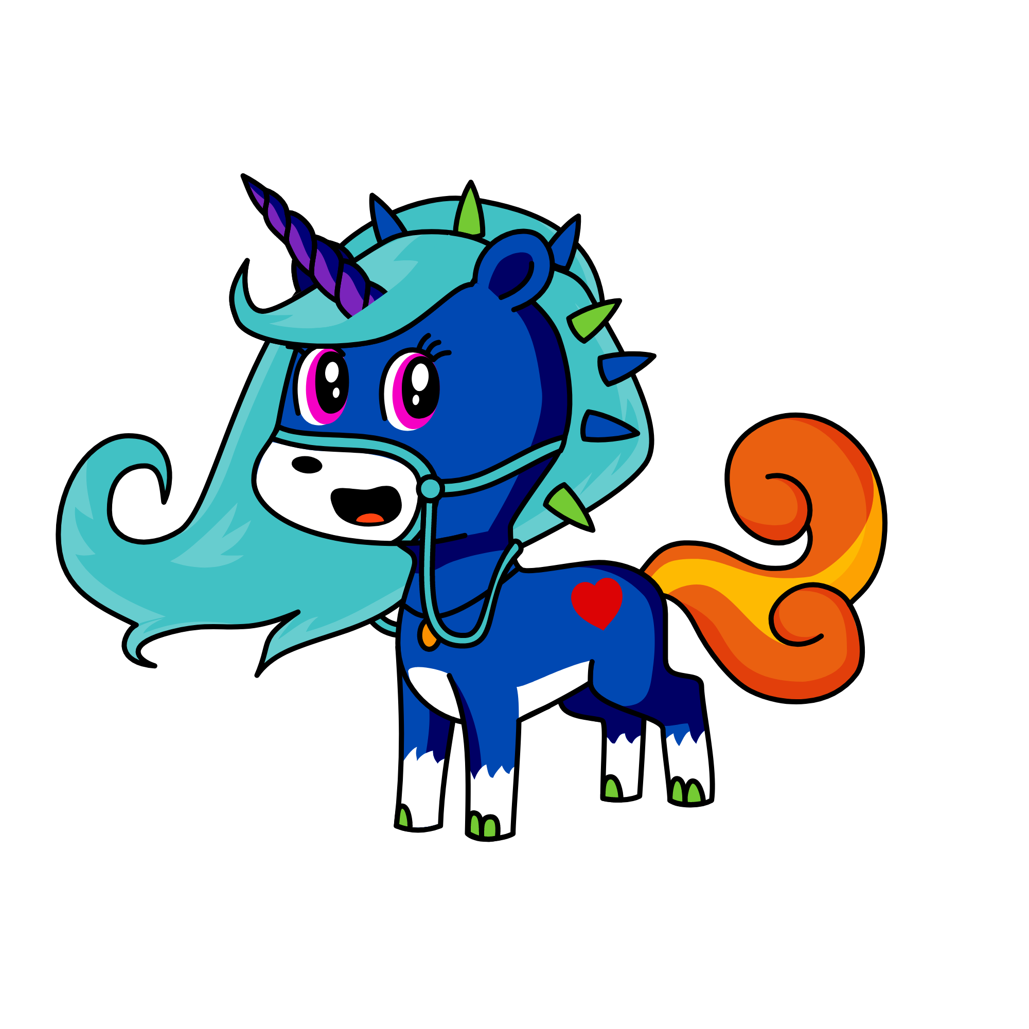 blue fire, the unicorn