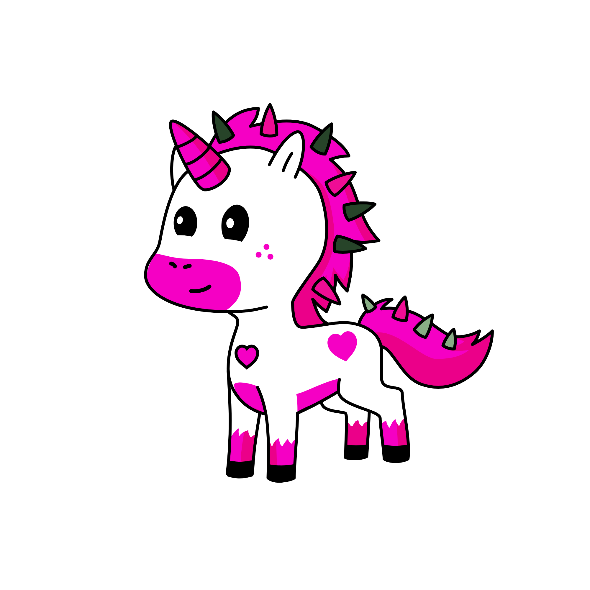 Spikey Pink, the unicorn