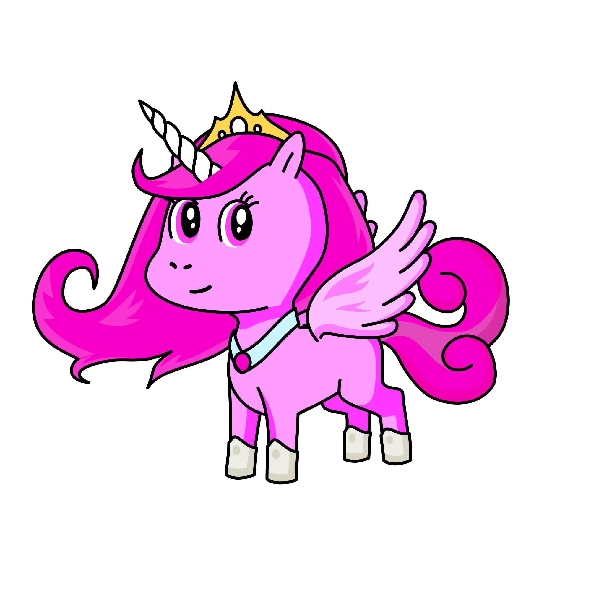 PINKY AS PRINCESS, the unicorn