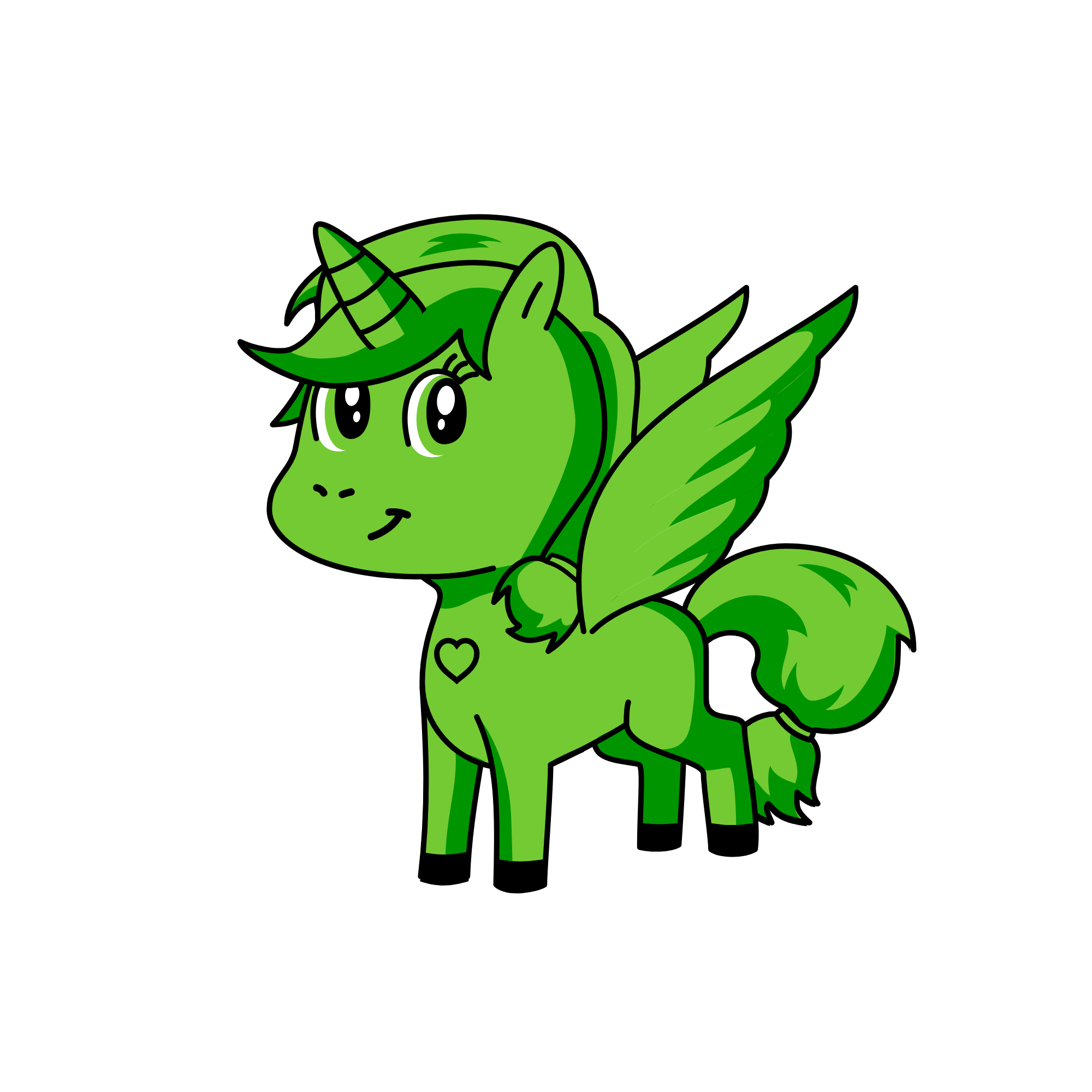Greeny, the unicorn