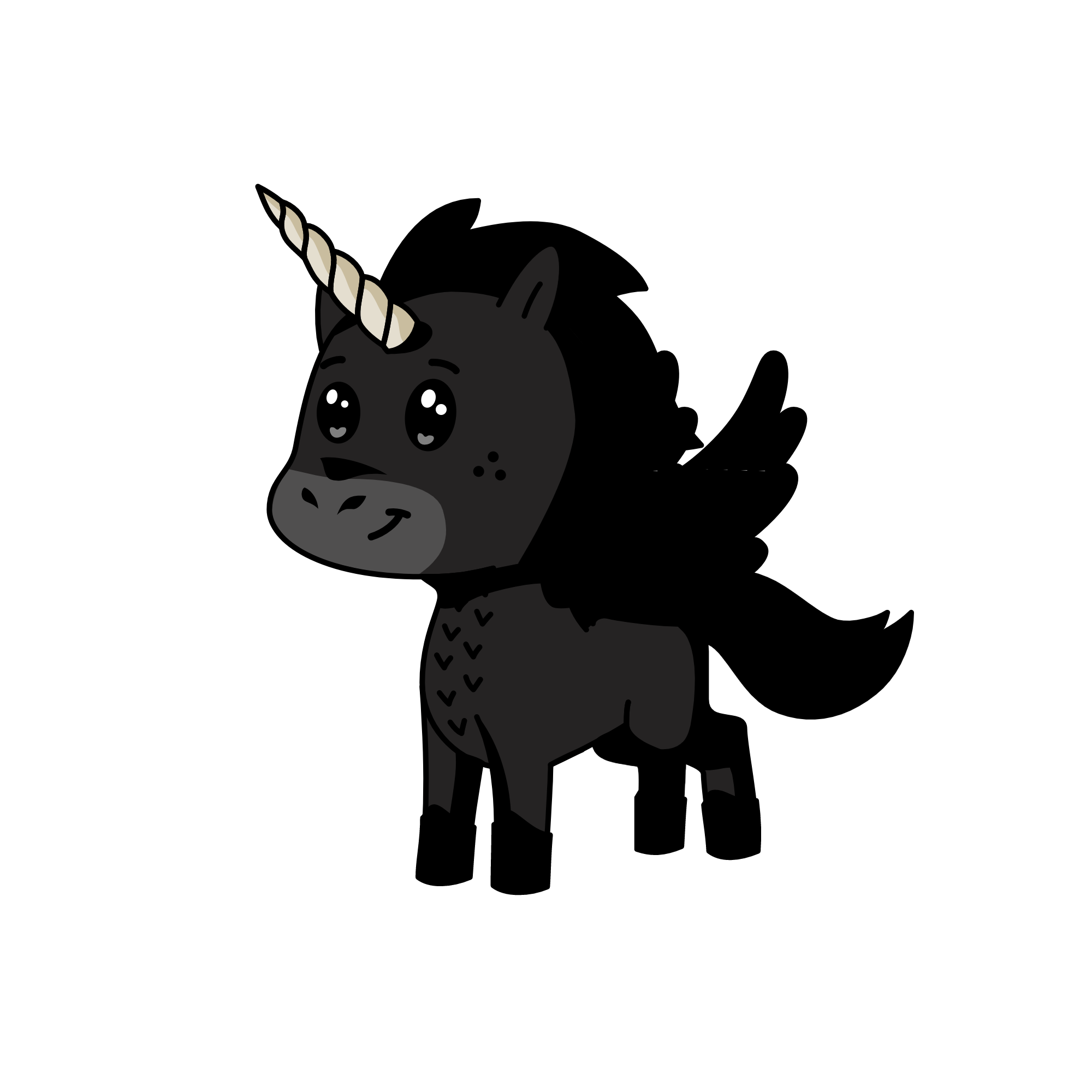 luna the night dragon, the unicorn