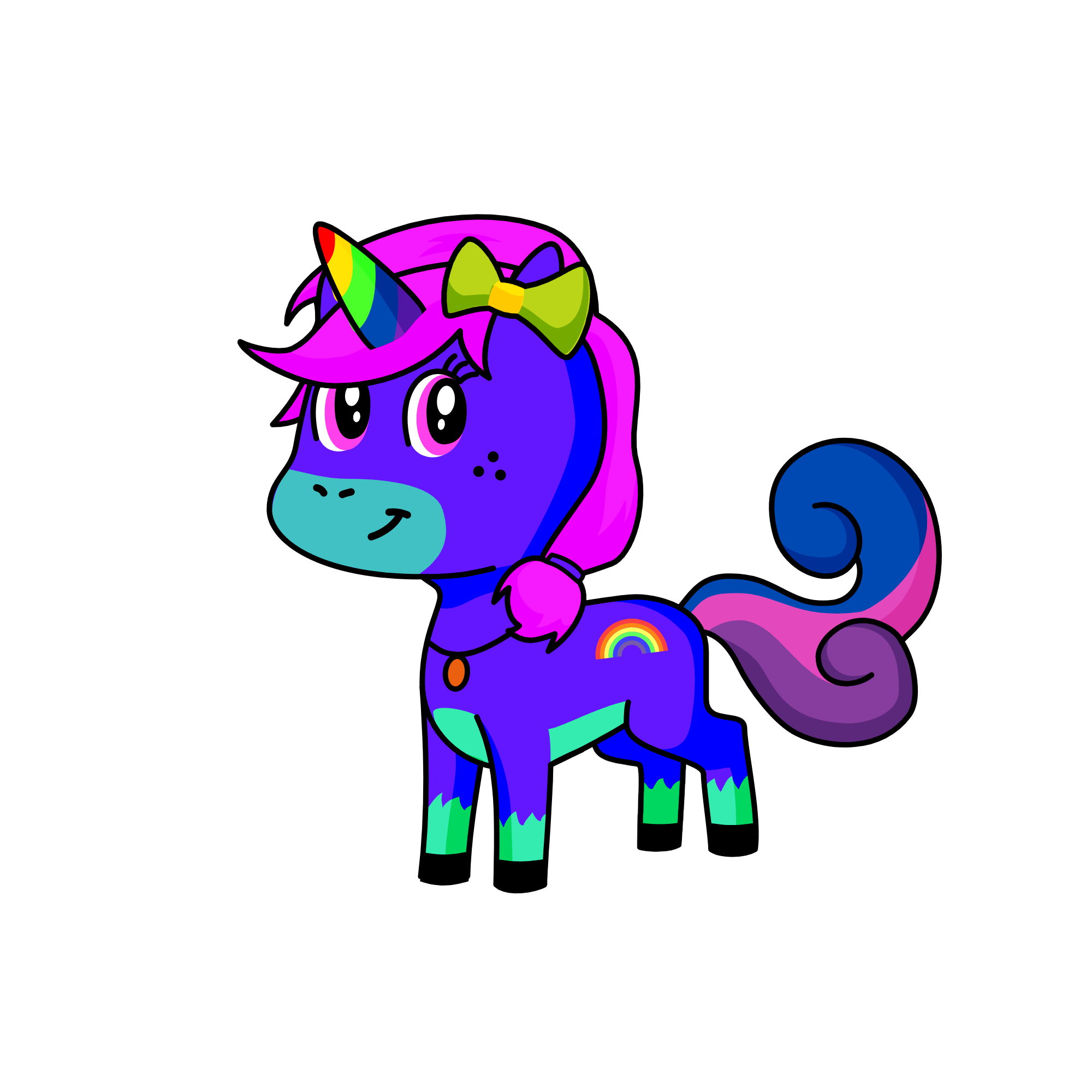 Rainbow in dark, the unicorn