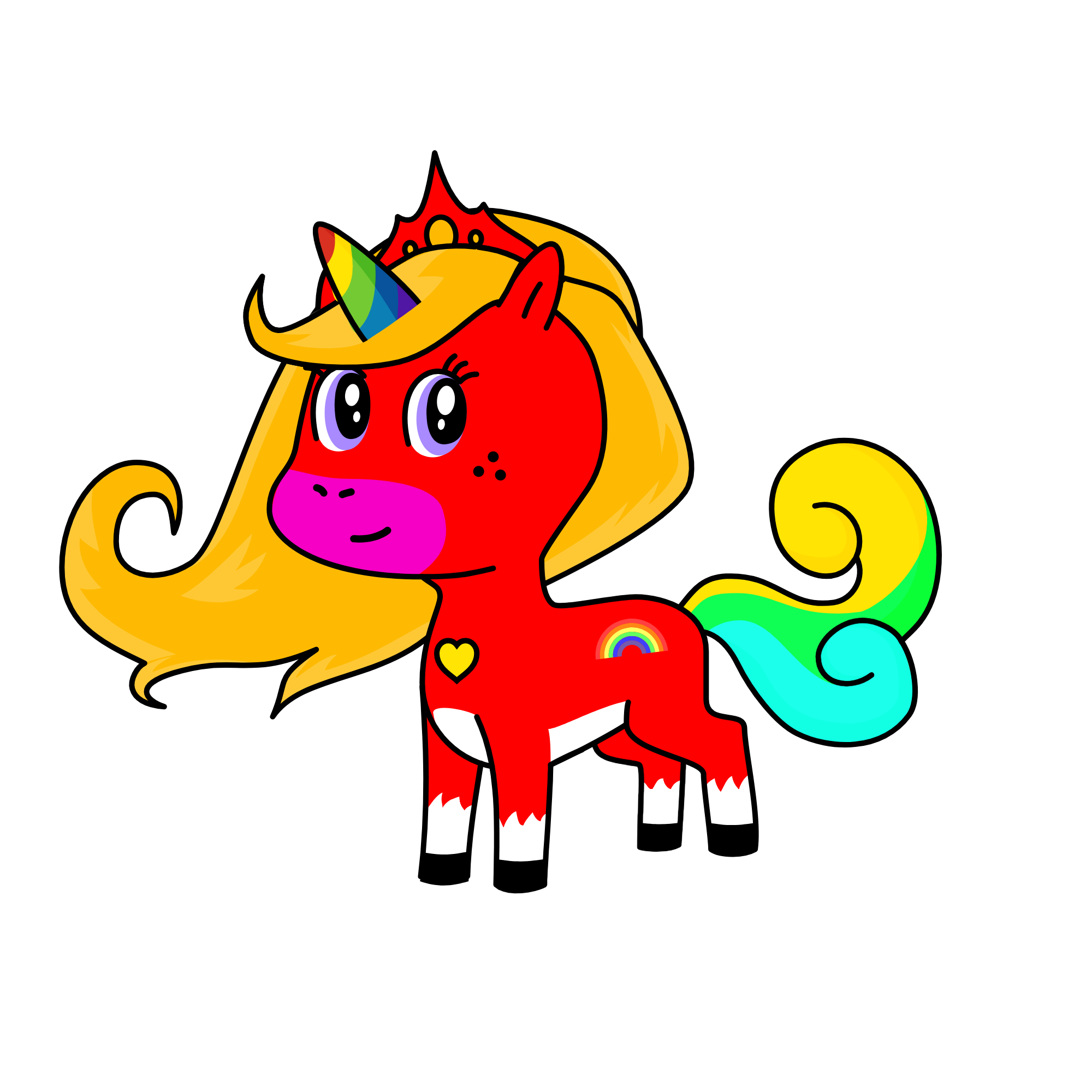 Rainbow princess, the unicorn