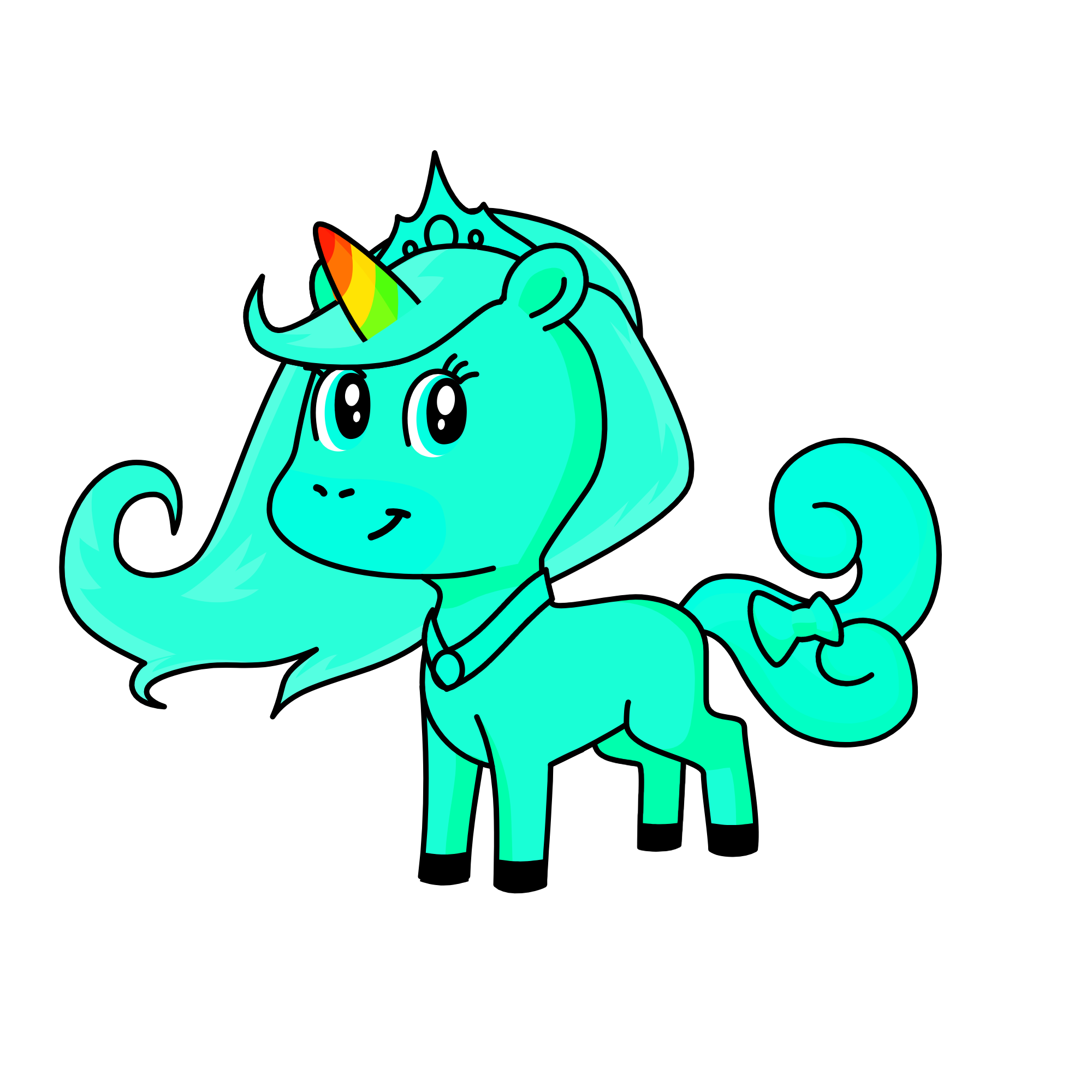 Cyan cyany, the unicorn