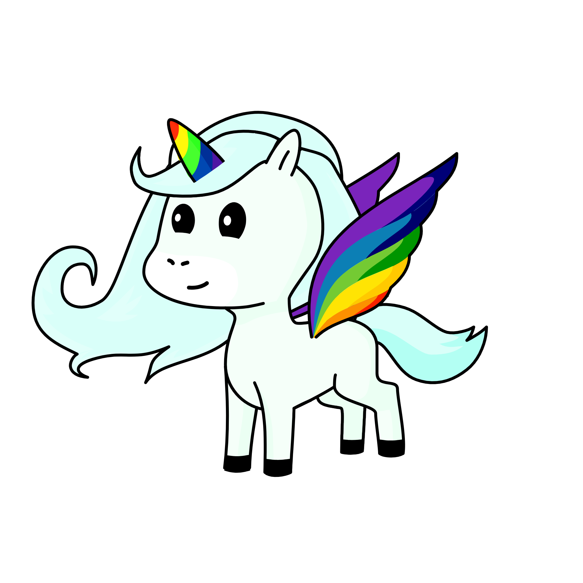 Flying rainbow , the unicorn