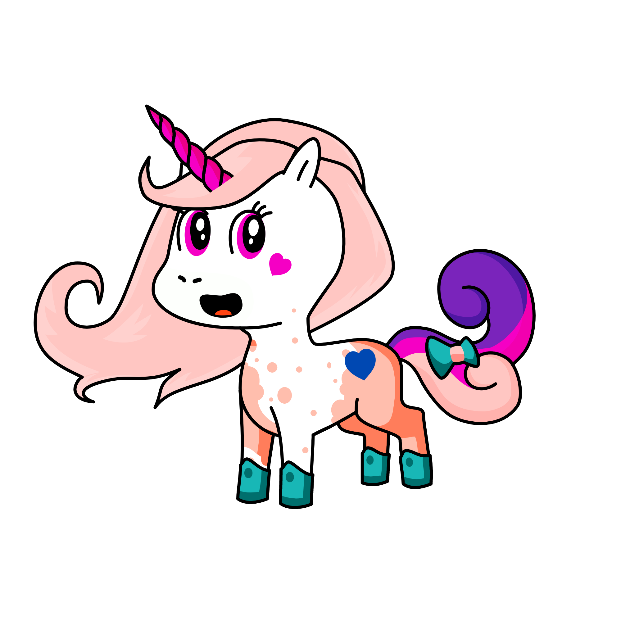 Doodly Pink, the unicorn