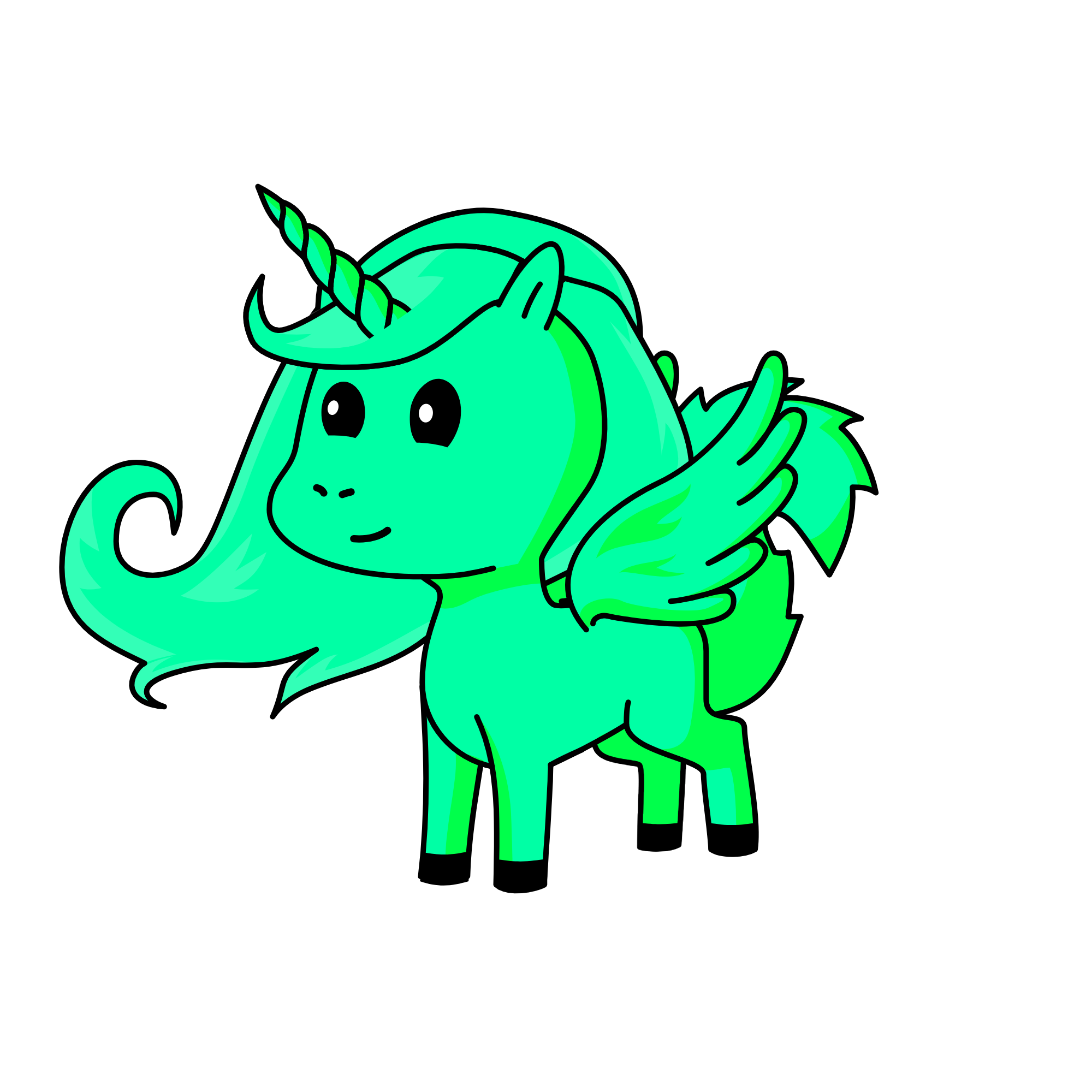 Flying Green Peper, the unicorn