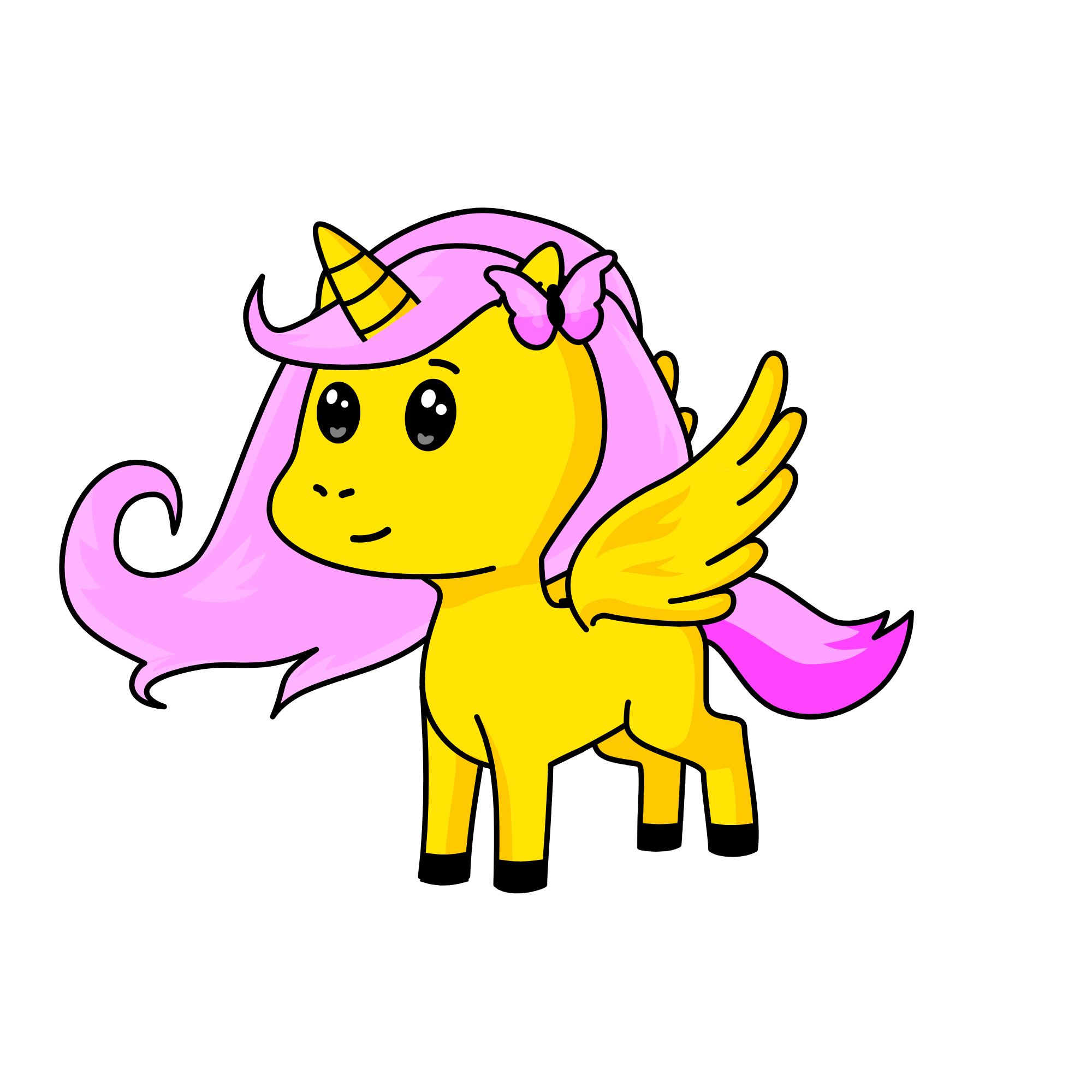Flutter shy, the unicorn