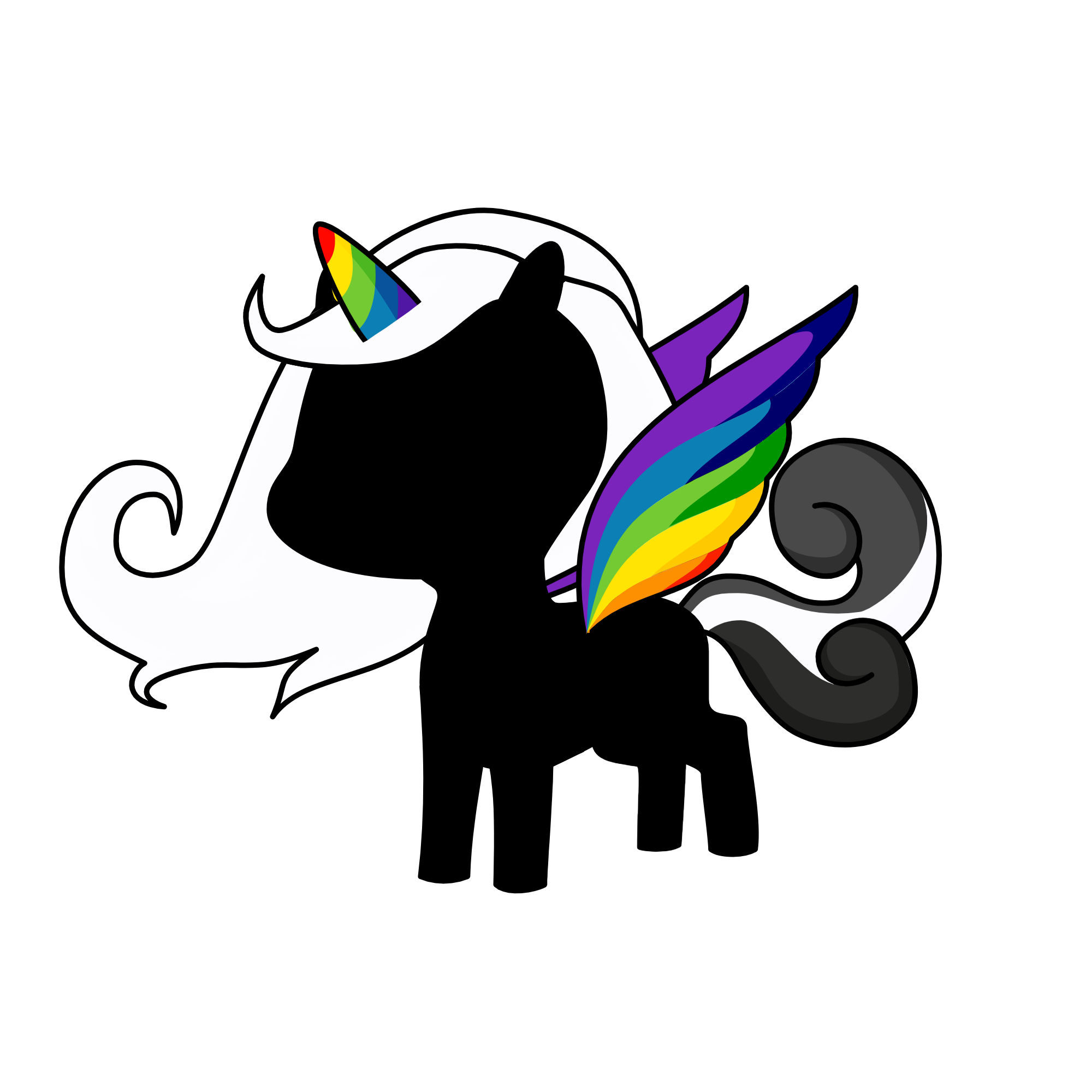Rainbow in the darkness, the unicorn