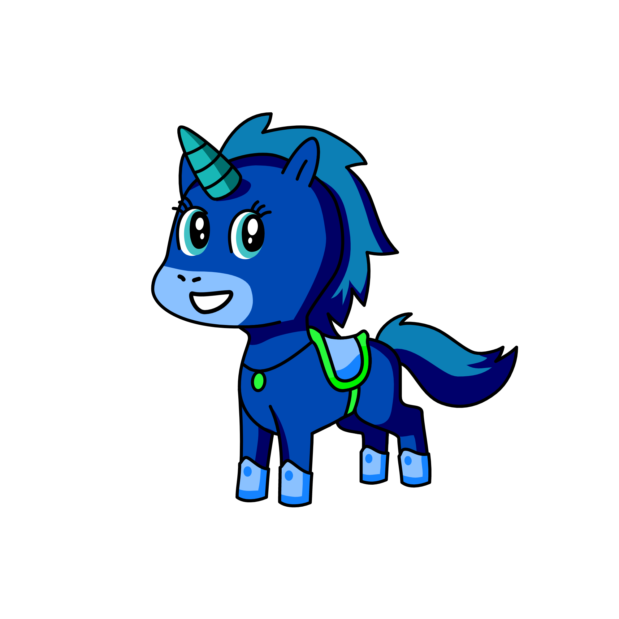Snowbea-blu-bug, the unicorn