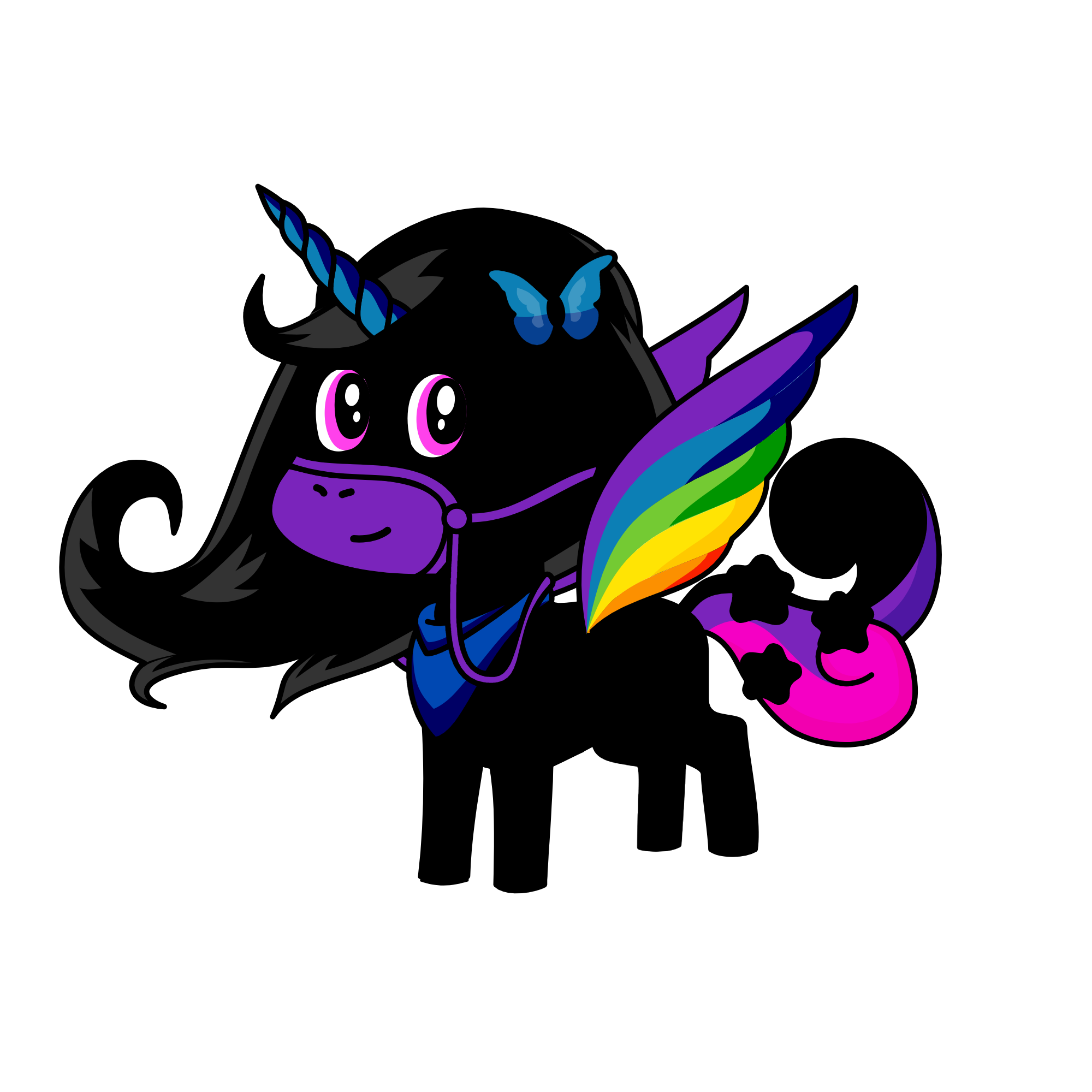black buddy, the unicorn